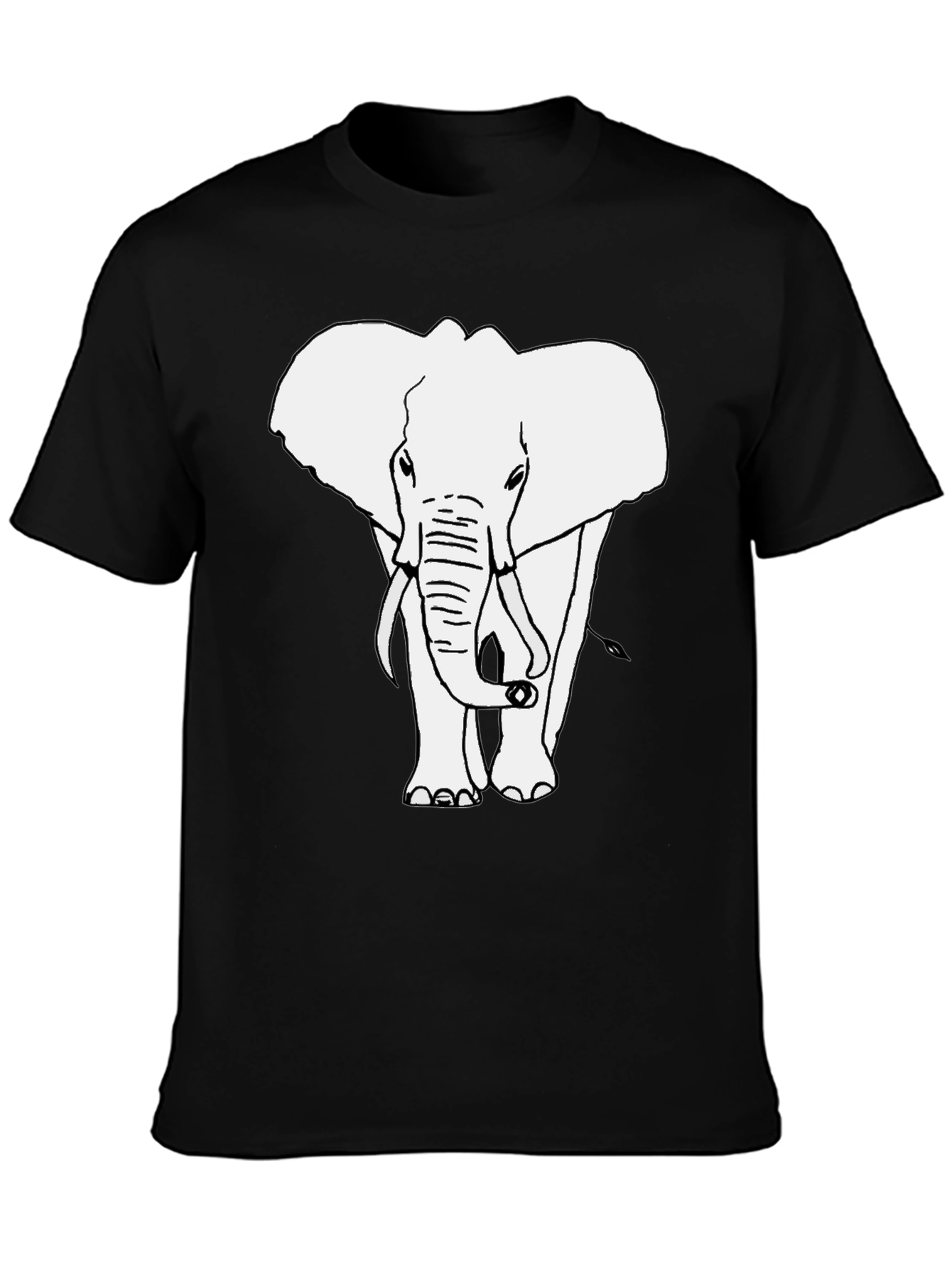 Elephant Graphic T-Shirt - Black Cotton Tee