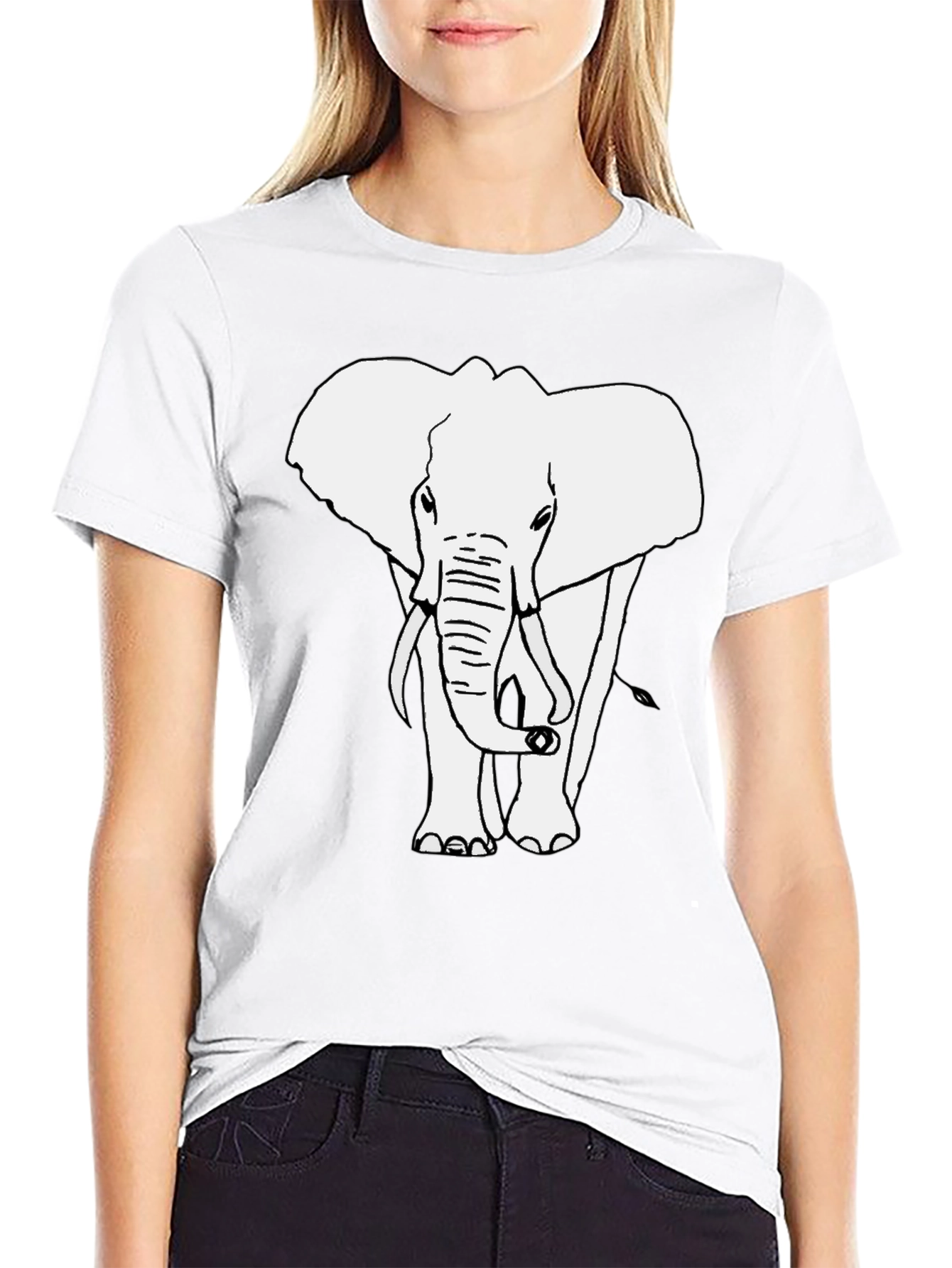 Elephant Graphic T-Shirt - Black Cotton Tee