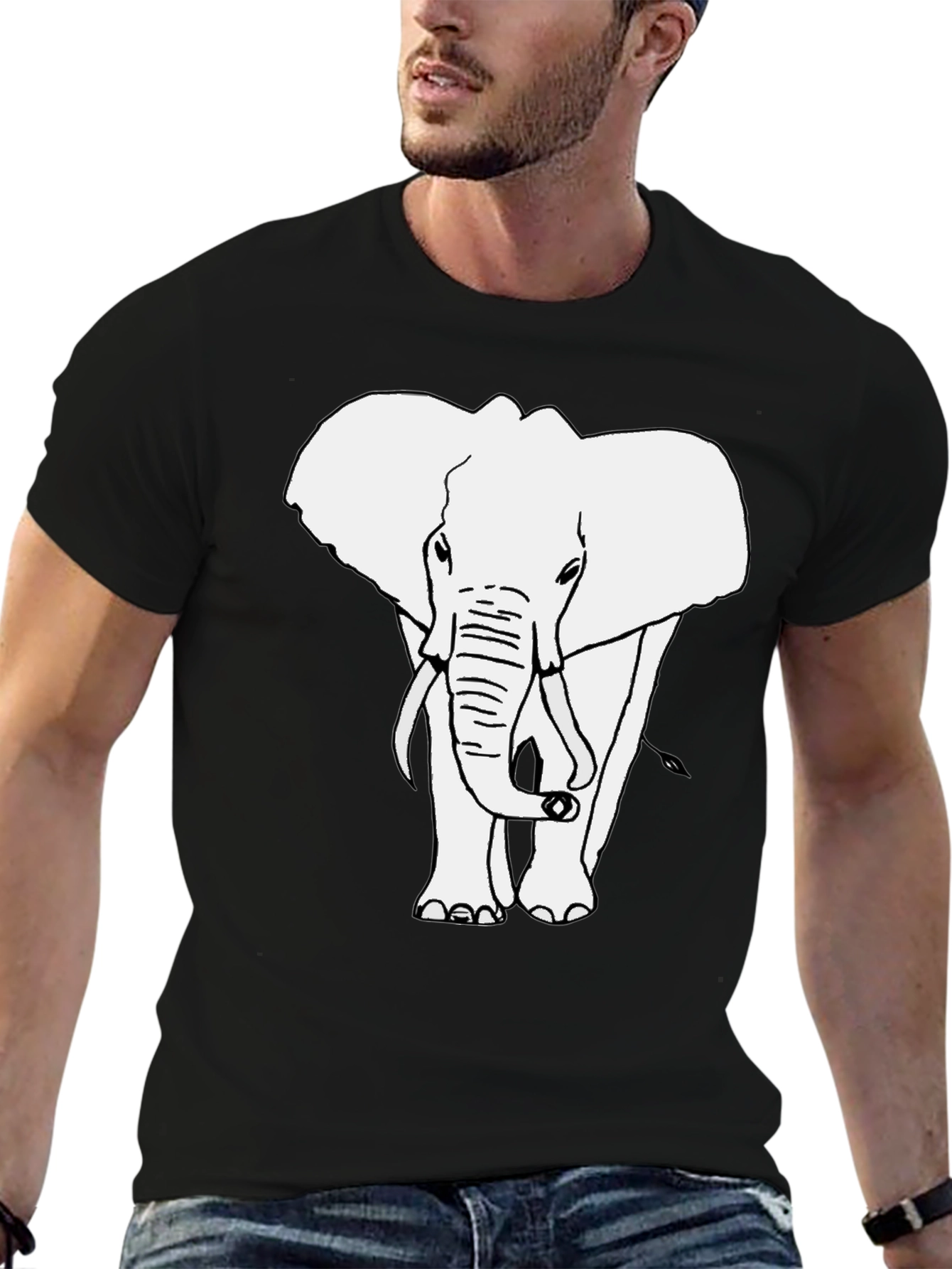 Elephant Graphic T-Shirt - Black Cotton Tee