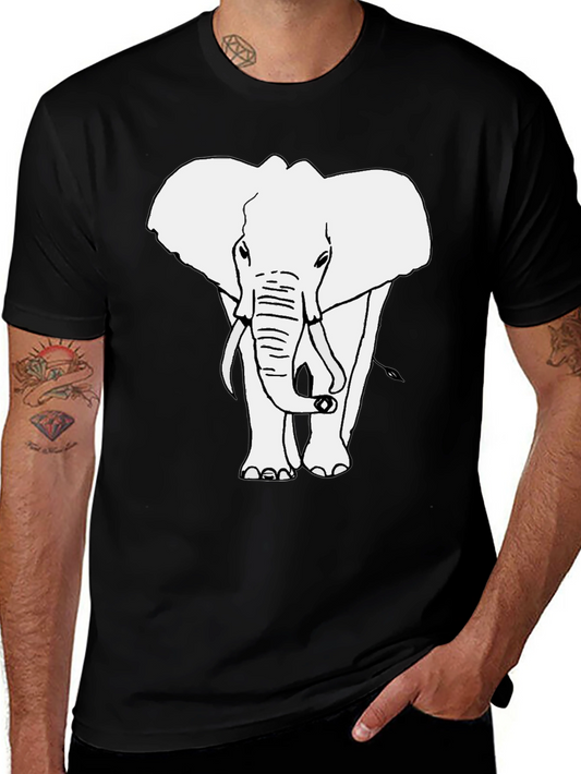 Elephant Graphic T-Shirt - Black Cotton Tee
