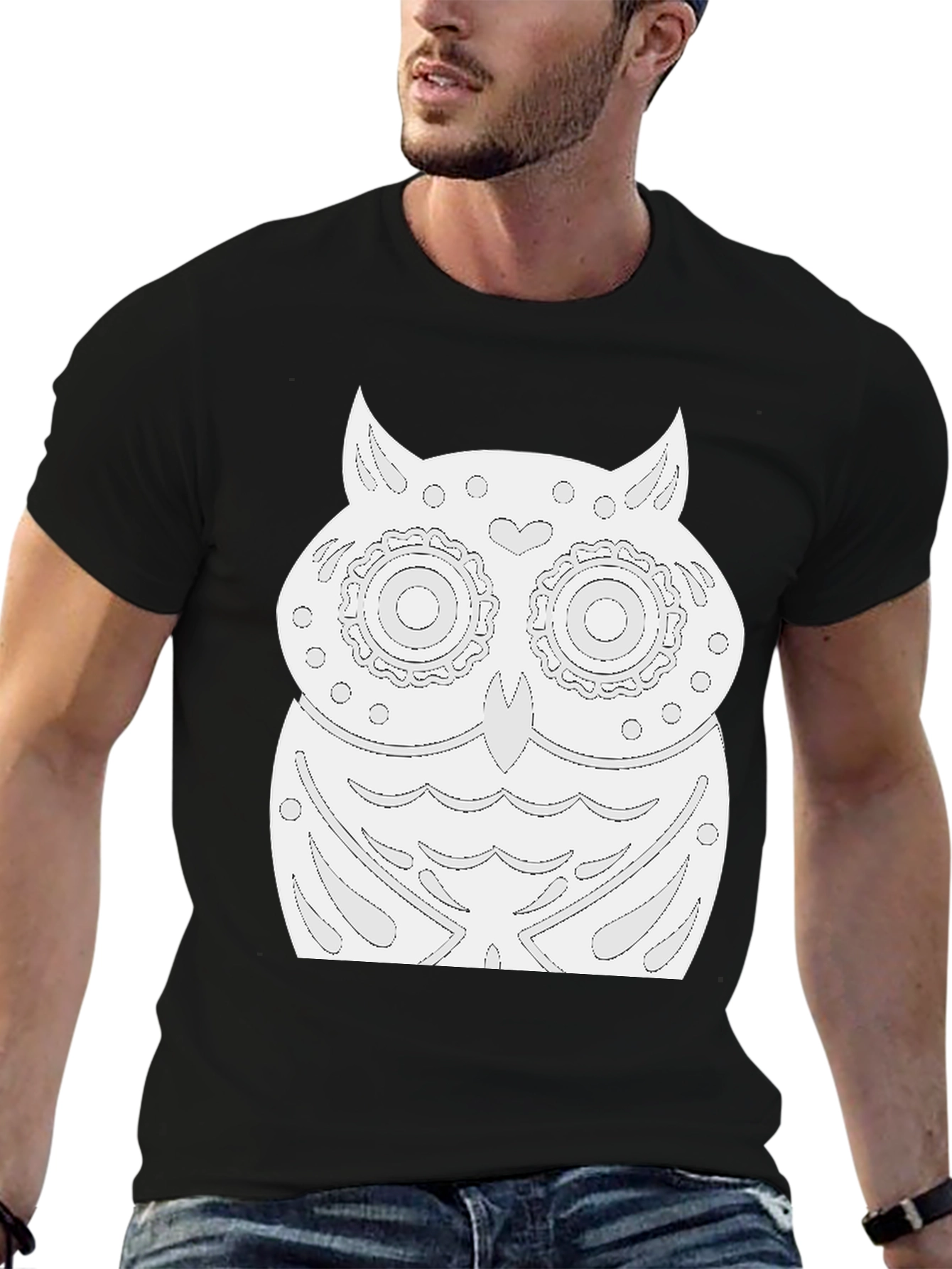 Owl Graphic Black T-Shirt