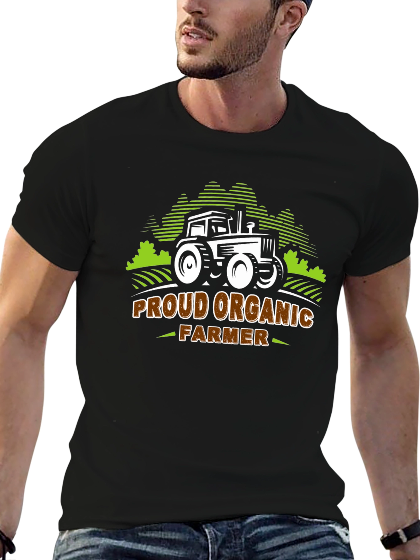 Proud Organic Farmer T-Shirt - Black Cotton Tee
