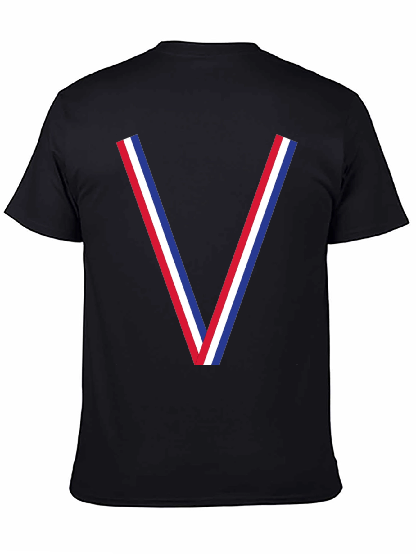 Tricolor V-Neck Graphic Tee