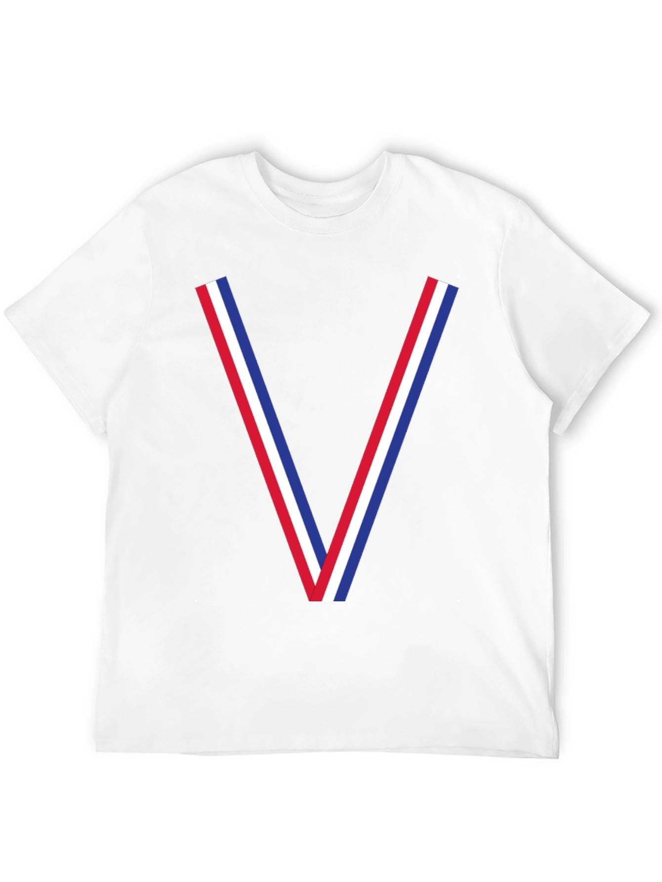 Tricolor V-Neck Graphic Tee