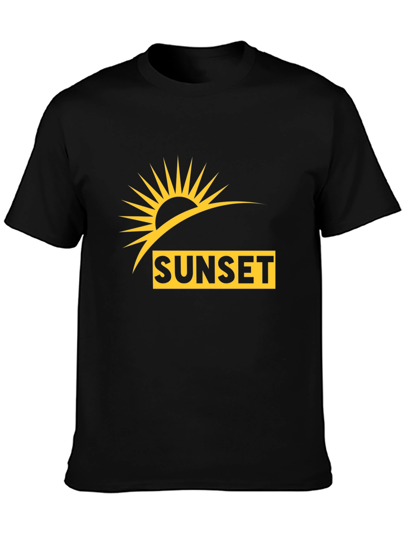 Sunset Graphic T-Shirt - Black Casual Wear
