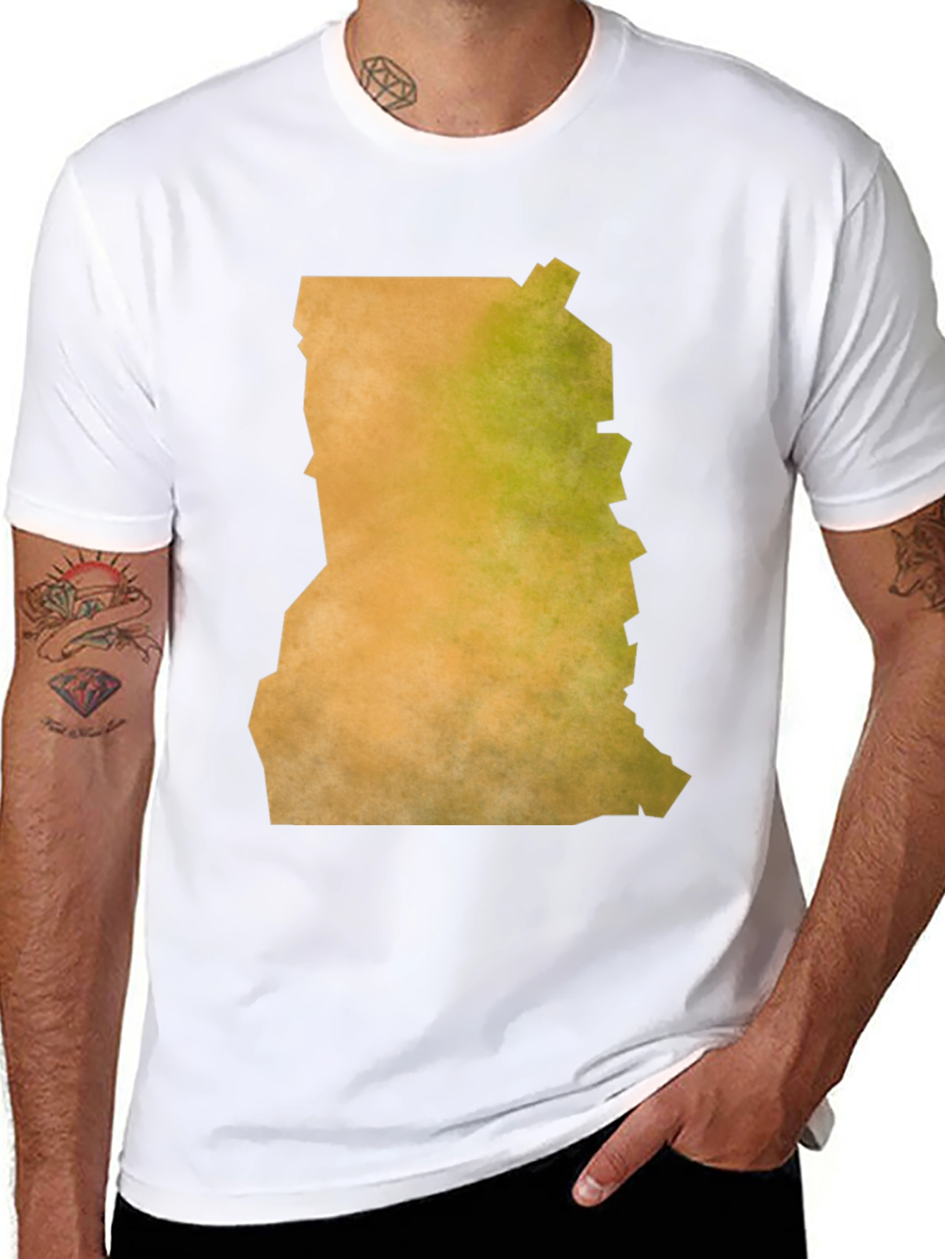 Ghana Map Graphic Tee - Black