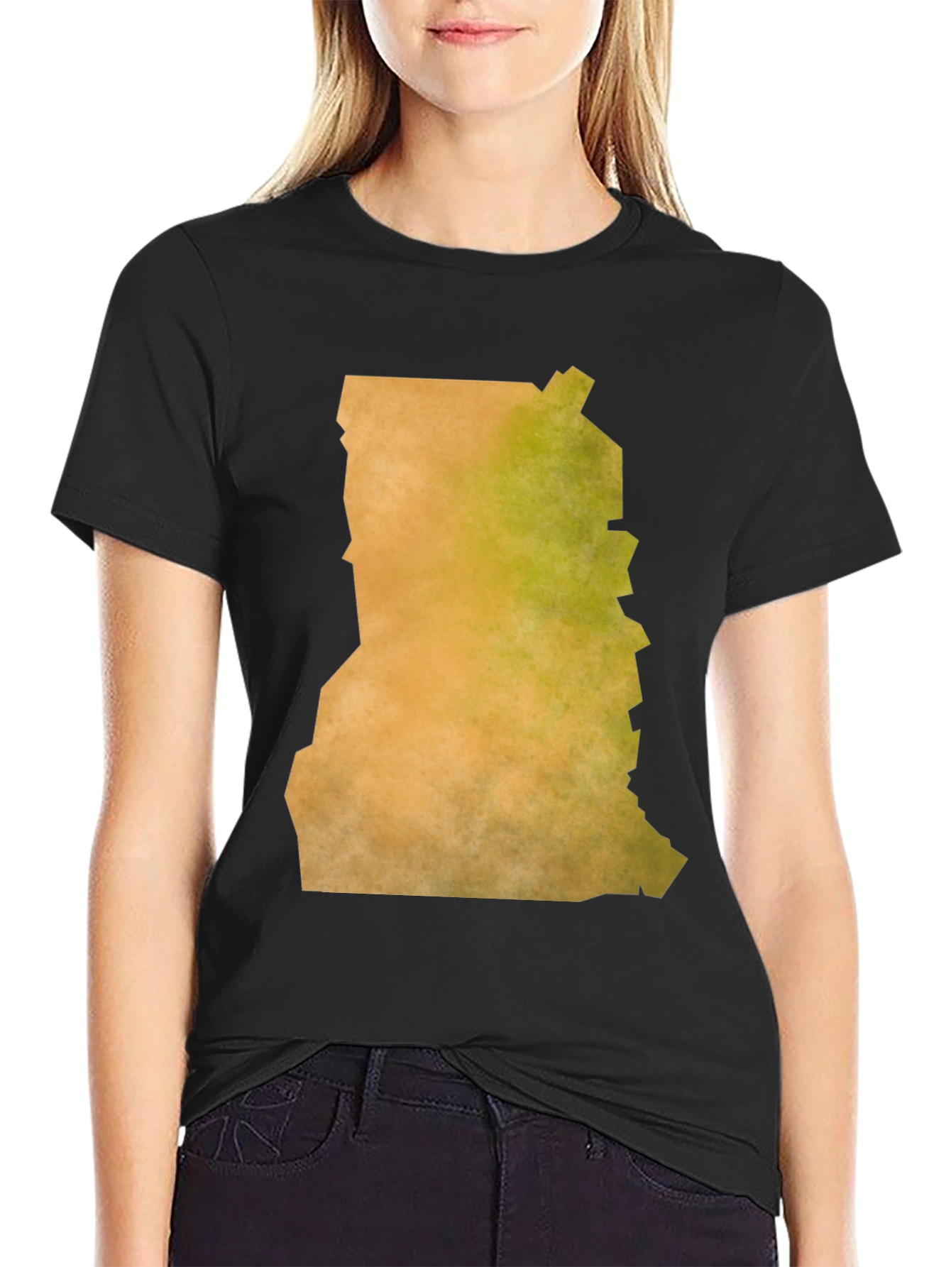 Ghana Map Graphic Tee - Black