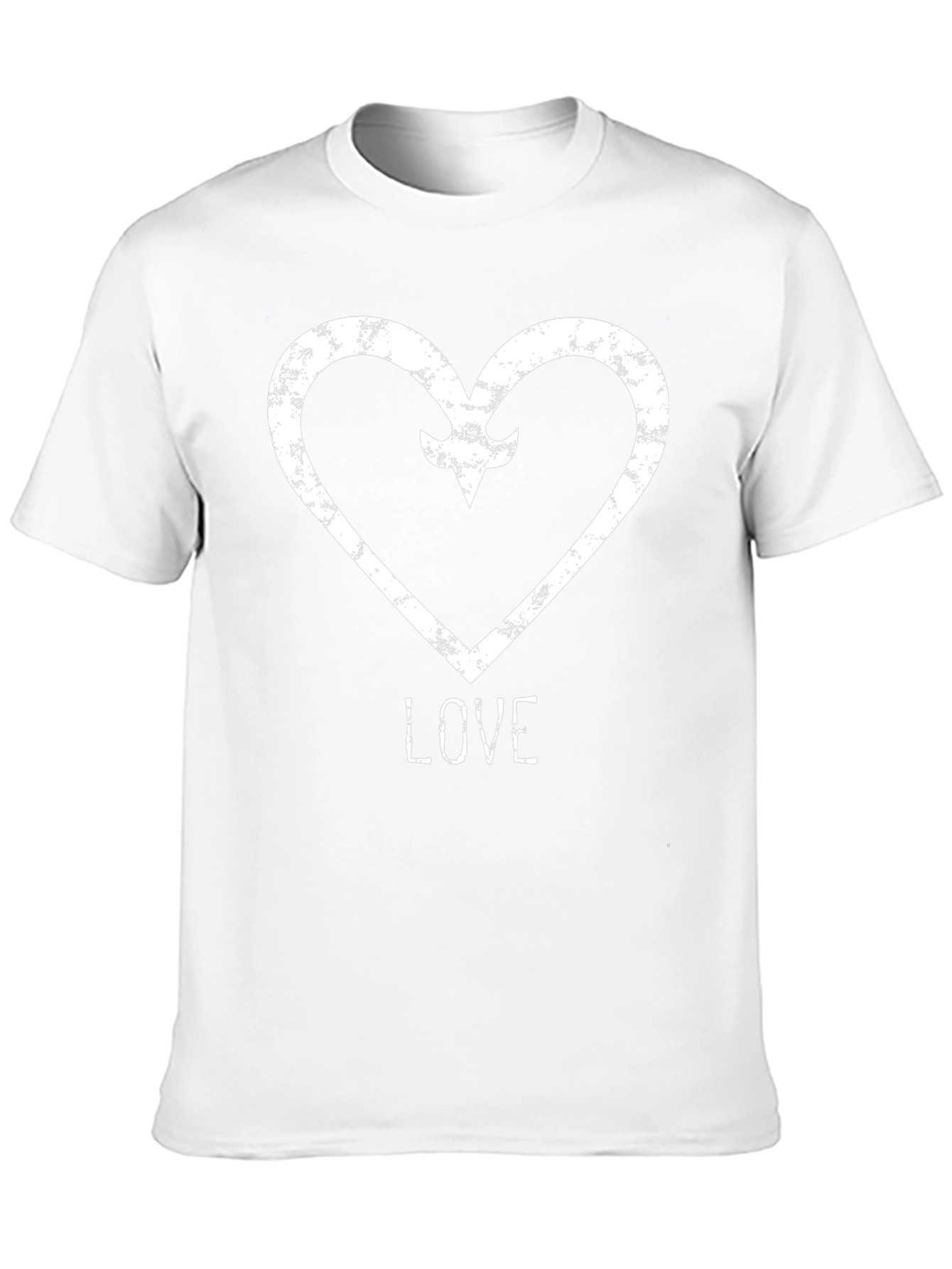 Distressed Heart & Arrow LOVE Graphic T-Shirt - Black