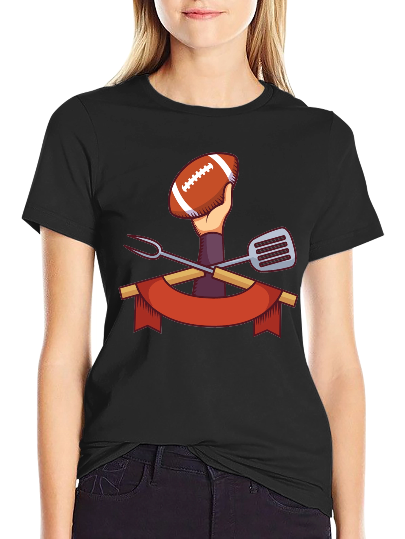 Football & BBQ T-Shirt - Game Day Ready!