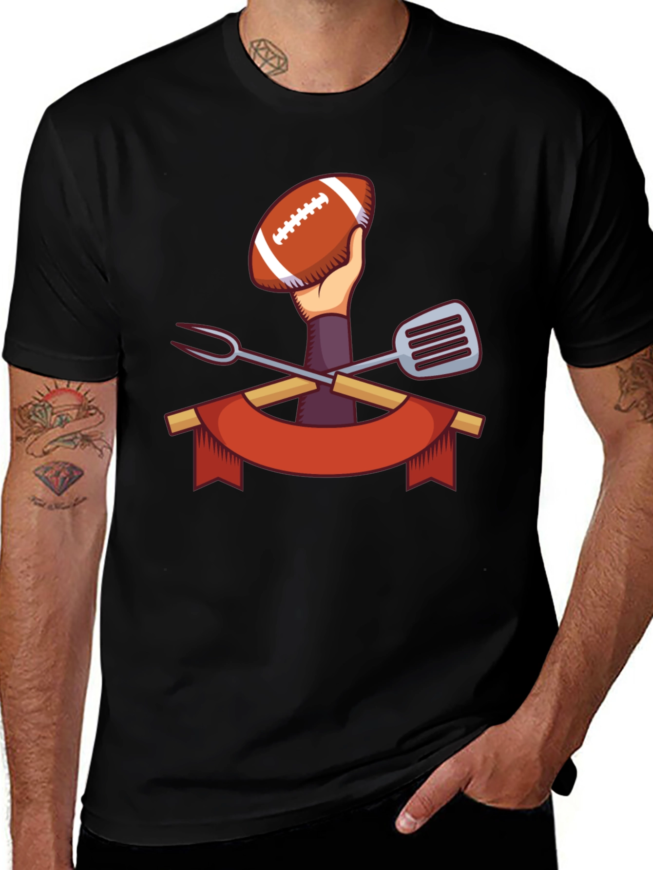 Football & BBQ T-Shirt - Game Day Ready!