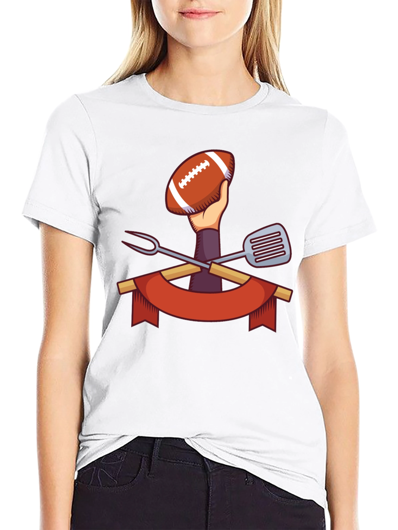 Football & BBQ T-Shirt - Game Day Ready!