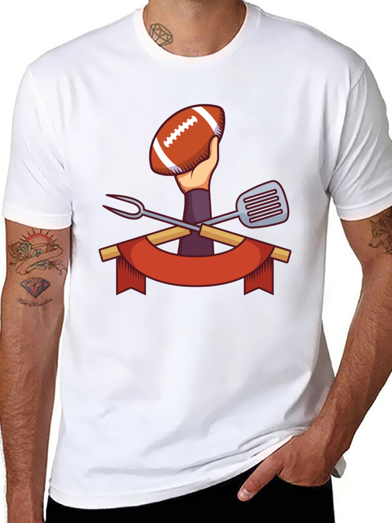 Football & BBQ T-Shirt - Game Day Ready!