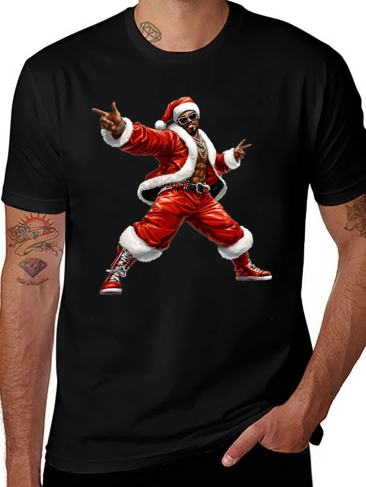 Cool Santa Graphic T-Shirt - Black