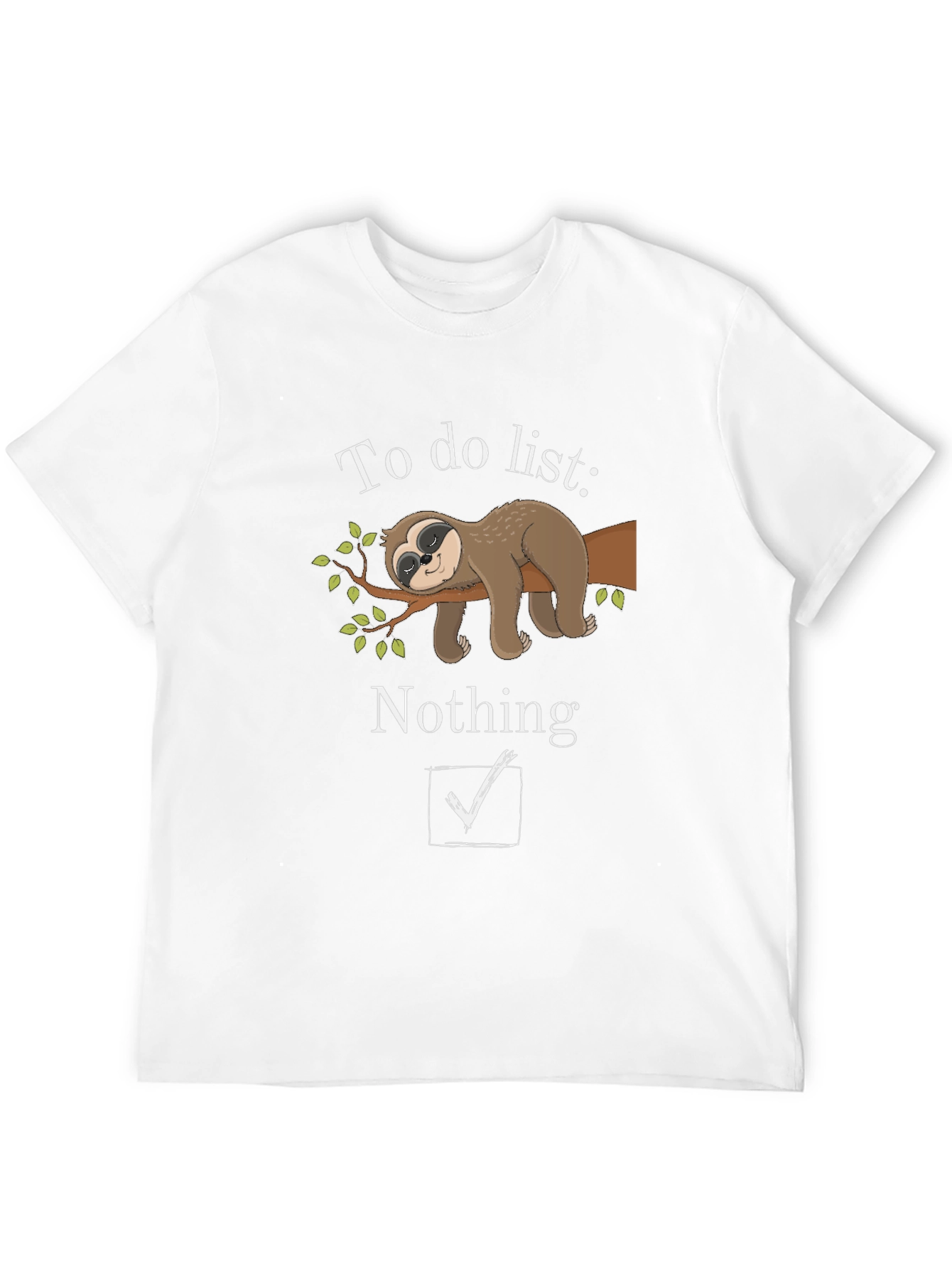 Sloth To-Do List Funny Graphic T-Shirt
