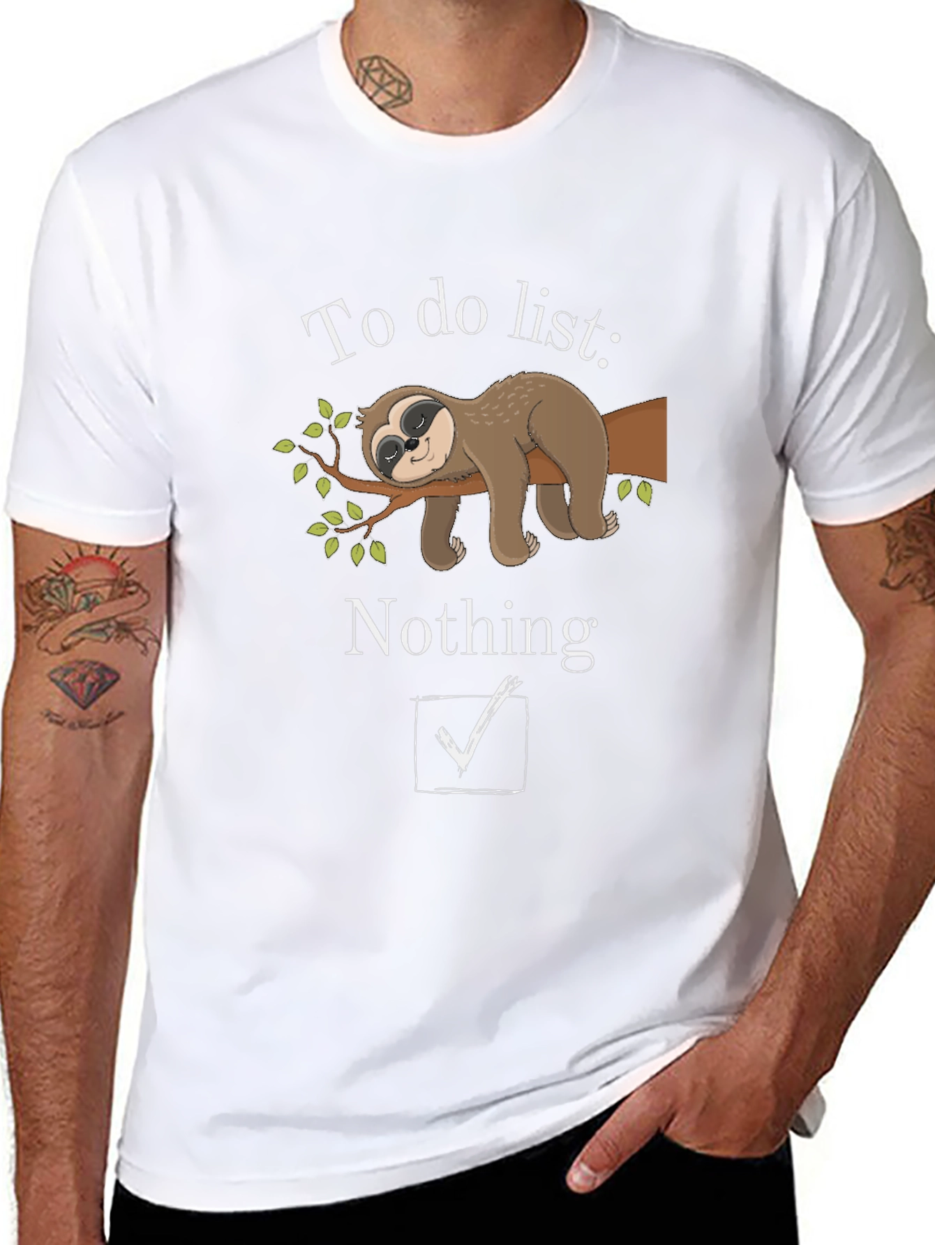 Sloth To-Do List Funny Graphic T-Shirt