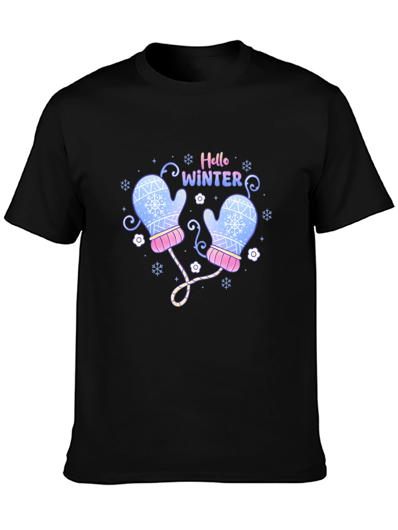 Hello Winter Mittens Graphic Tee