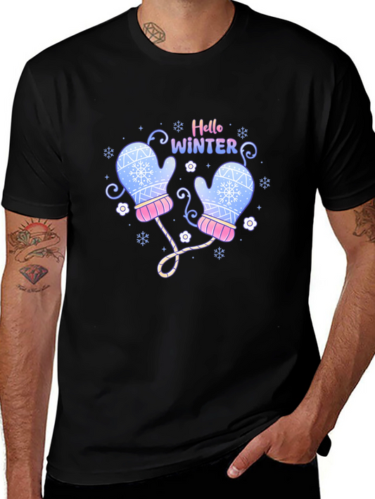 Hello Winter Mittens Graphic Tee