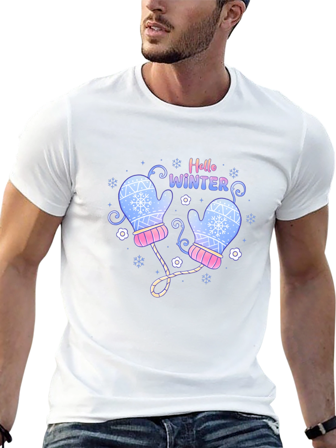 Hello Winter Mittens Graphic Tee