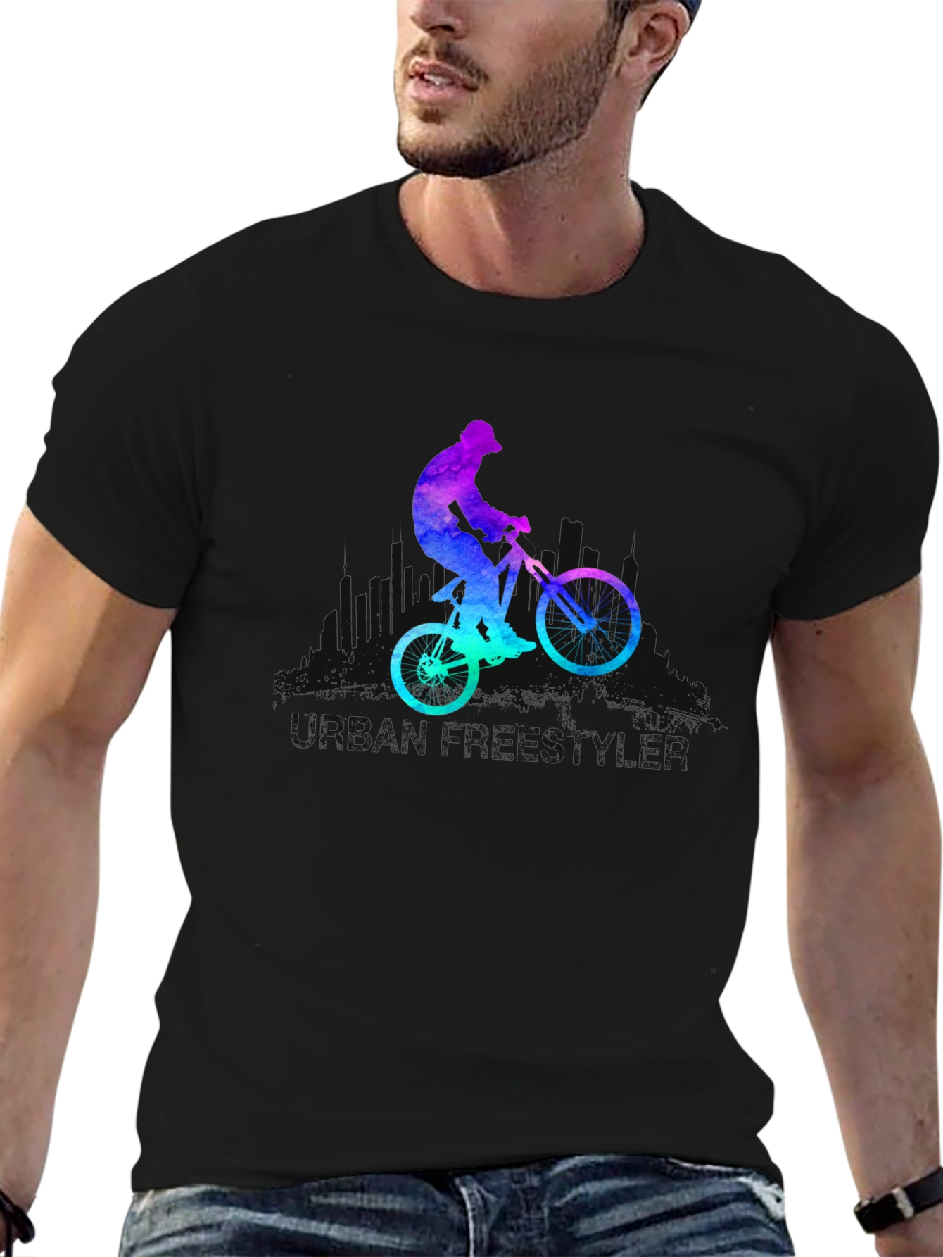 Mountain Biker Graphic Tee - Black