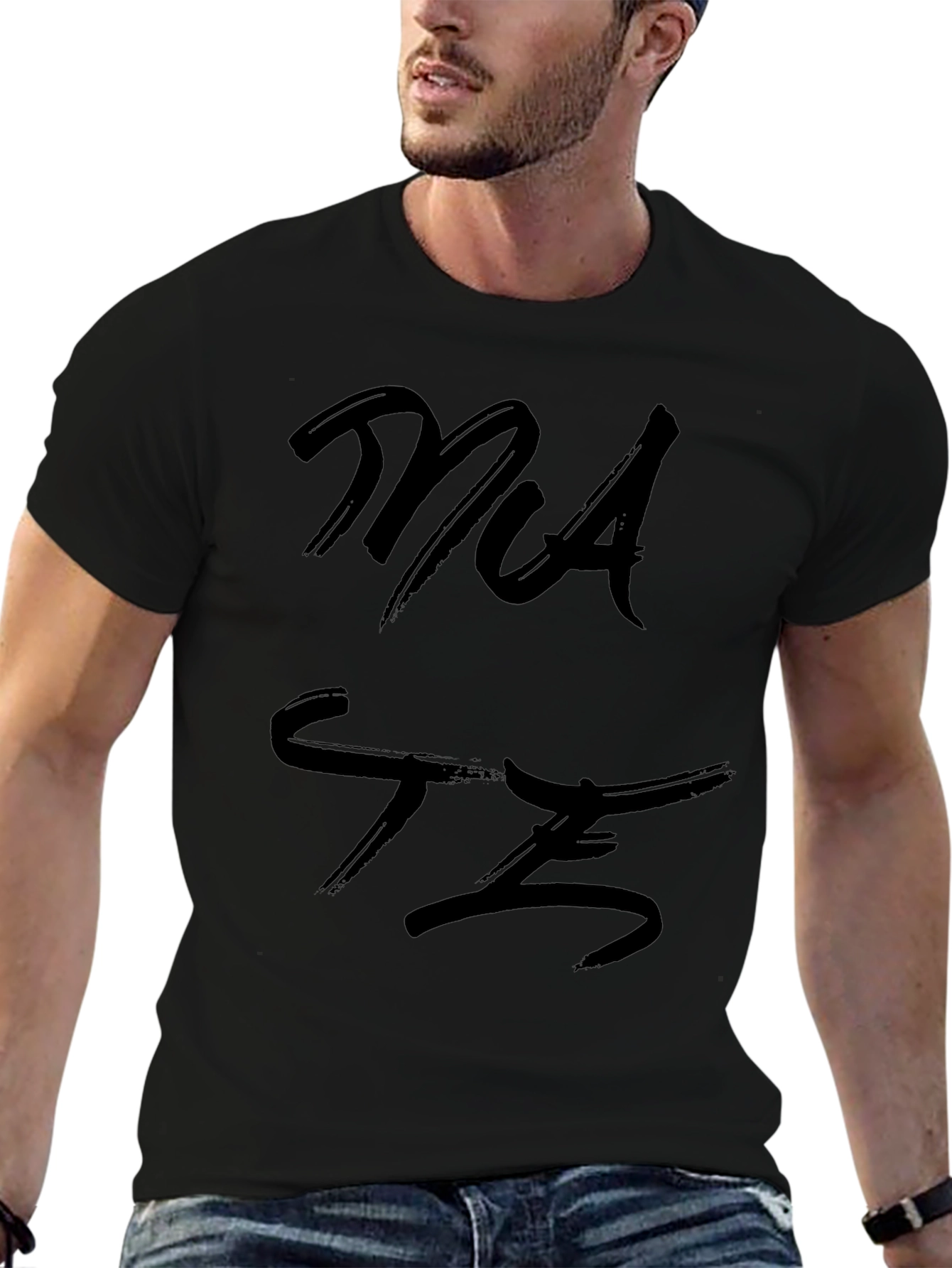 Mens Black Graphic T-Shirt - MATE Design