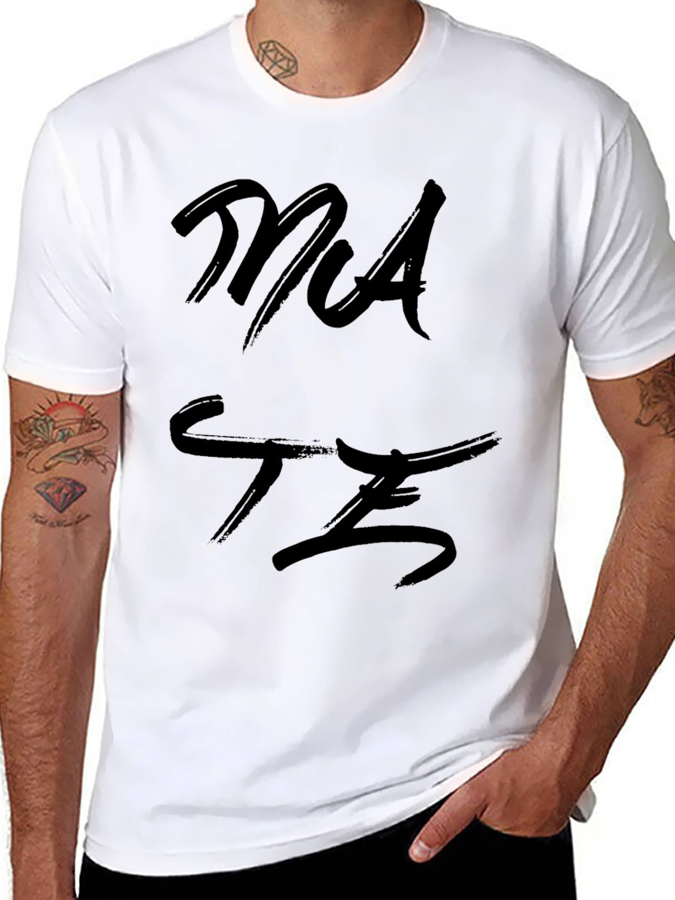 Mens Black Graphic T-Shirt - MATE Design