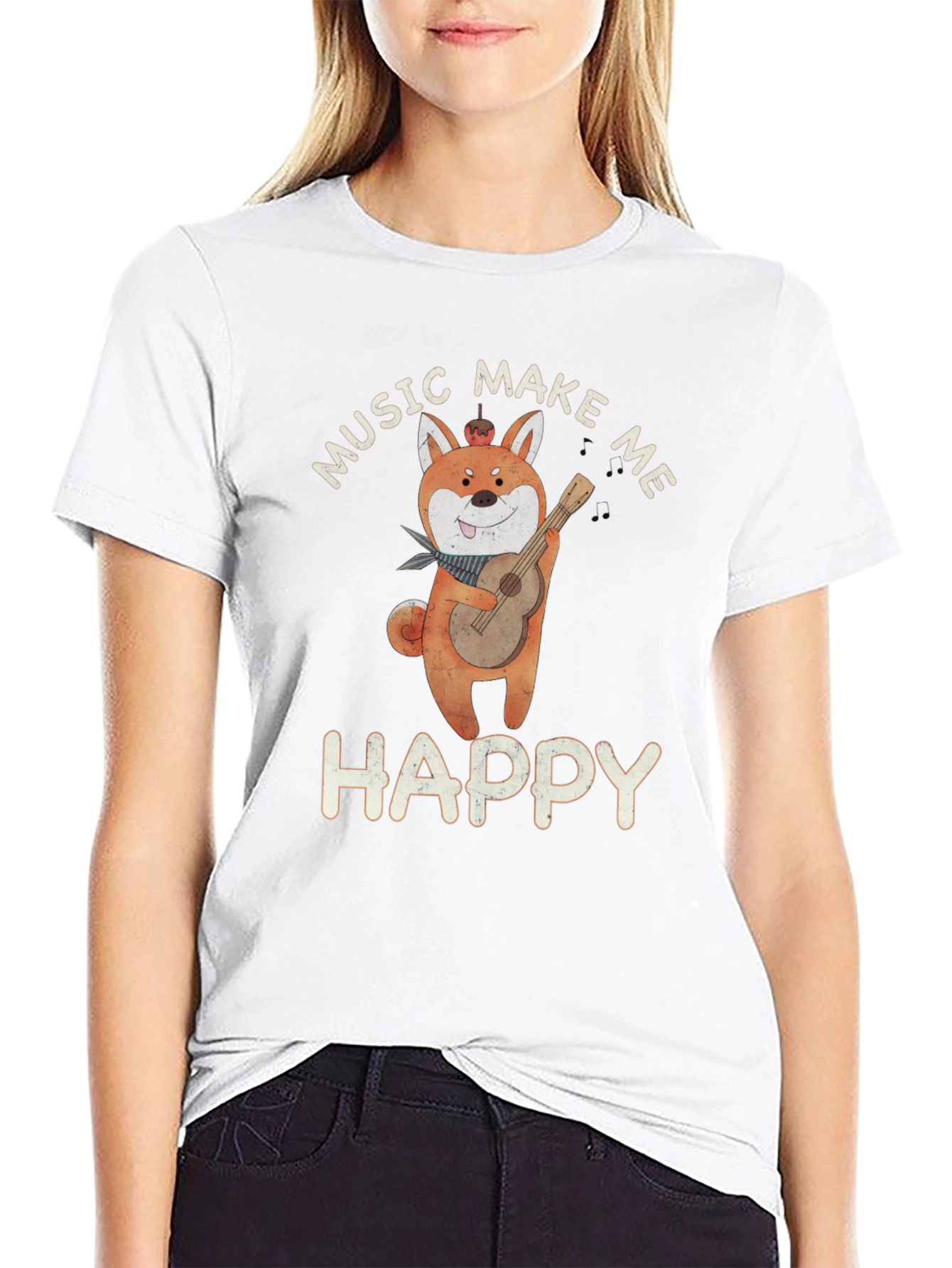 Music Makes Me Happy Graphic T-Shirt