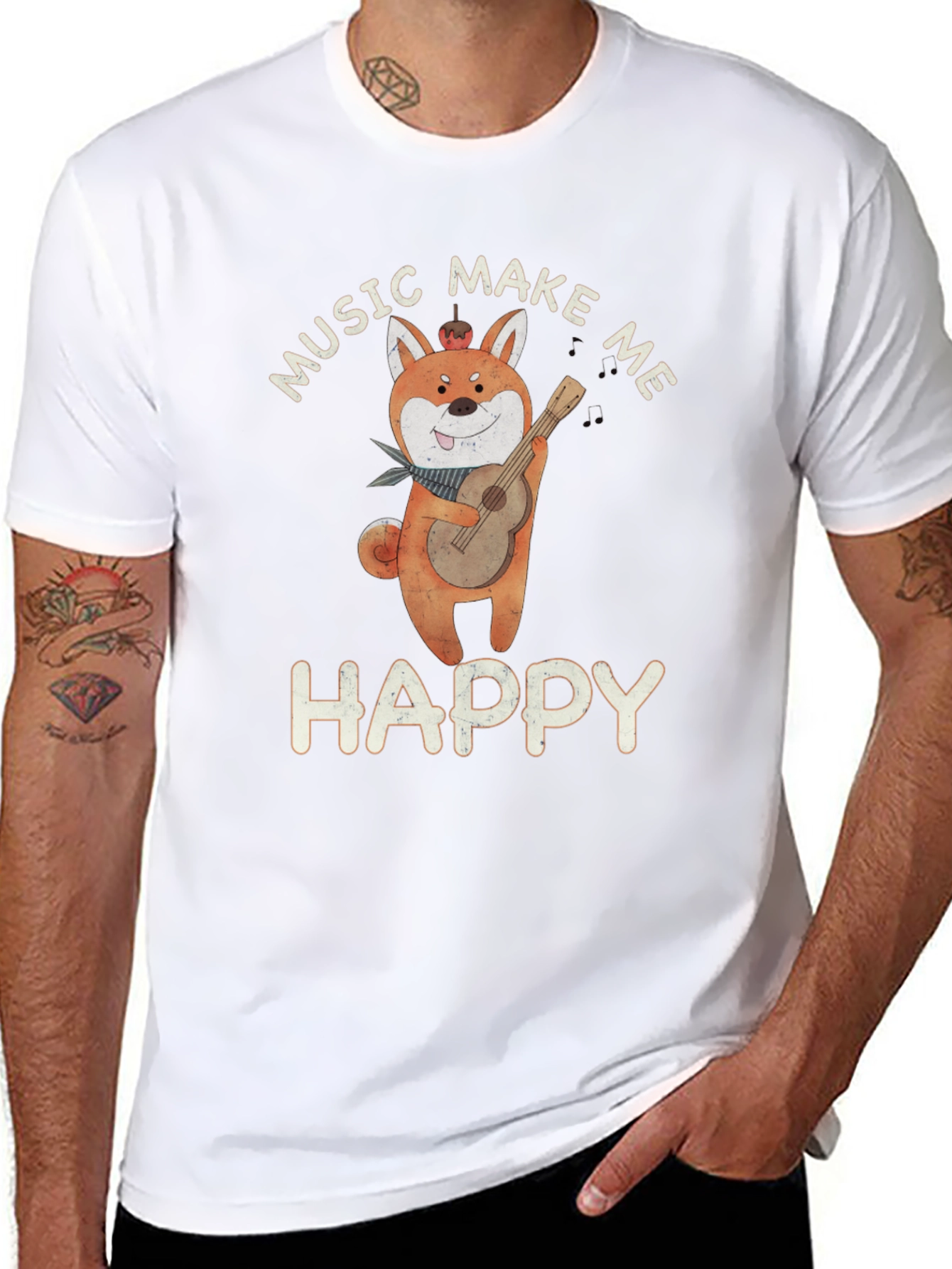 Music Makes Me Happy Graphic T-Shirt