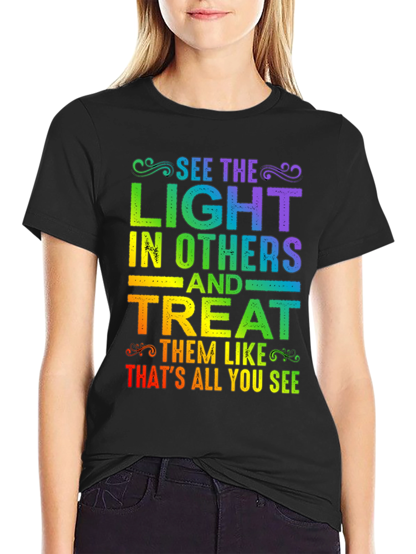 Rainbow See The Light Graphic T-Shirt