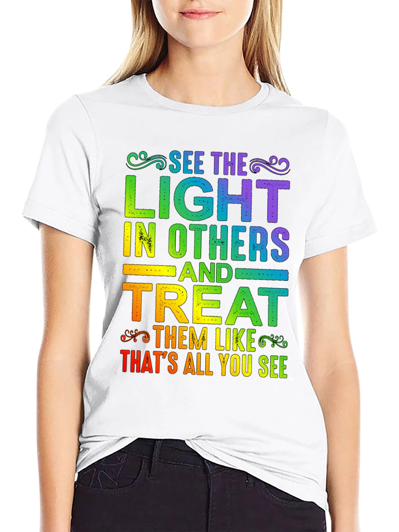 Rainbow See The Light Graphic T-Shirt