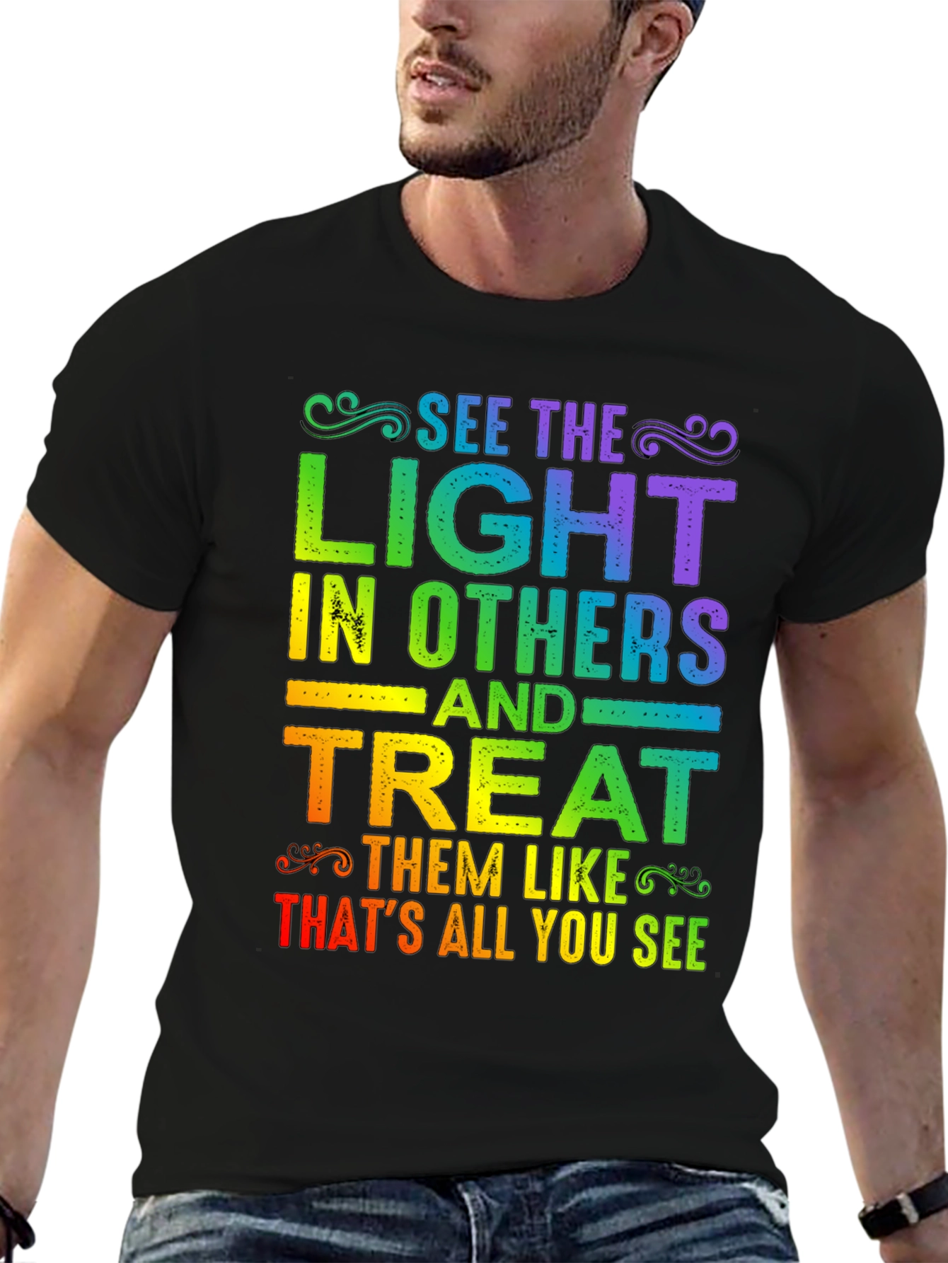 Rainbow See The Light Graphic T-Shirt