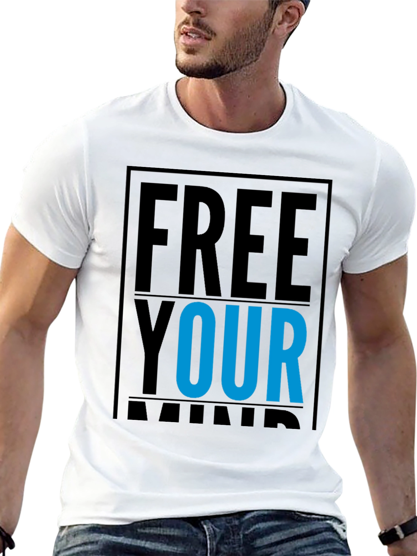 Free Your Mind Graphic Tee - Black Cotton T-Shirt