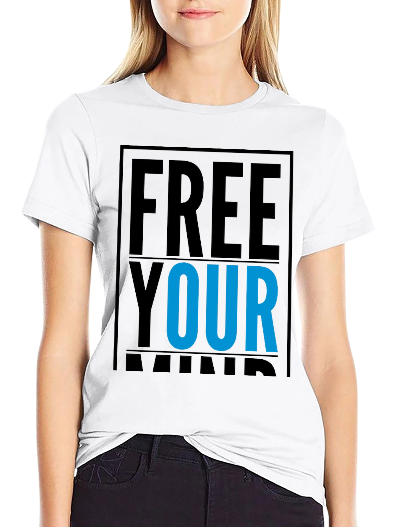 Free Your Mind Graphic Tee - Black Cotton T-Shirt