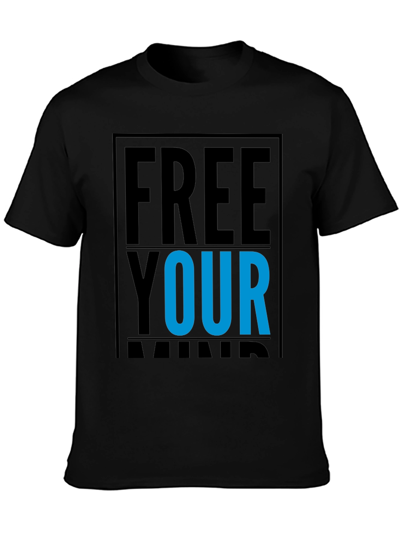 Free Your Mind Graphic Tee - Black Cotton T-Shirt