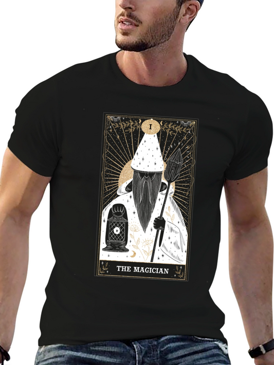 The Magician Tarot Card Graphic Tee - Black