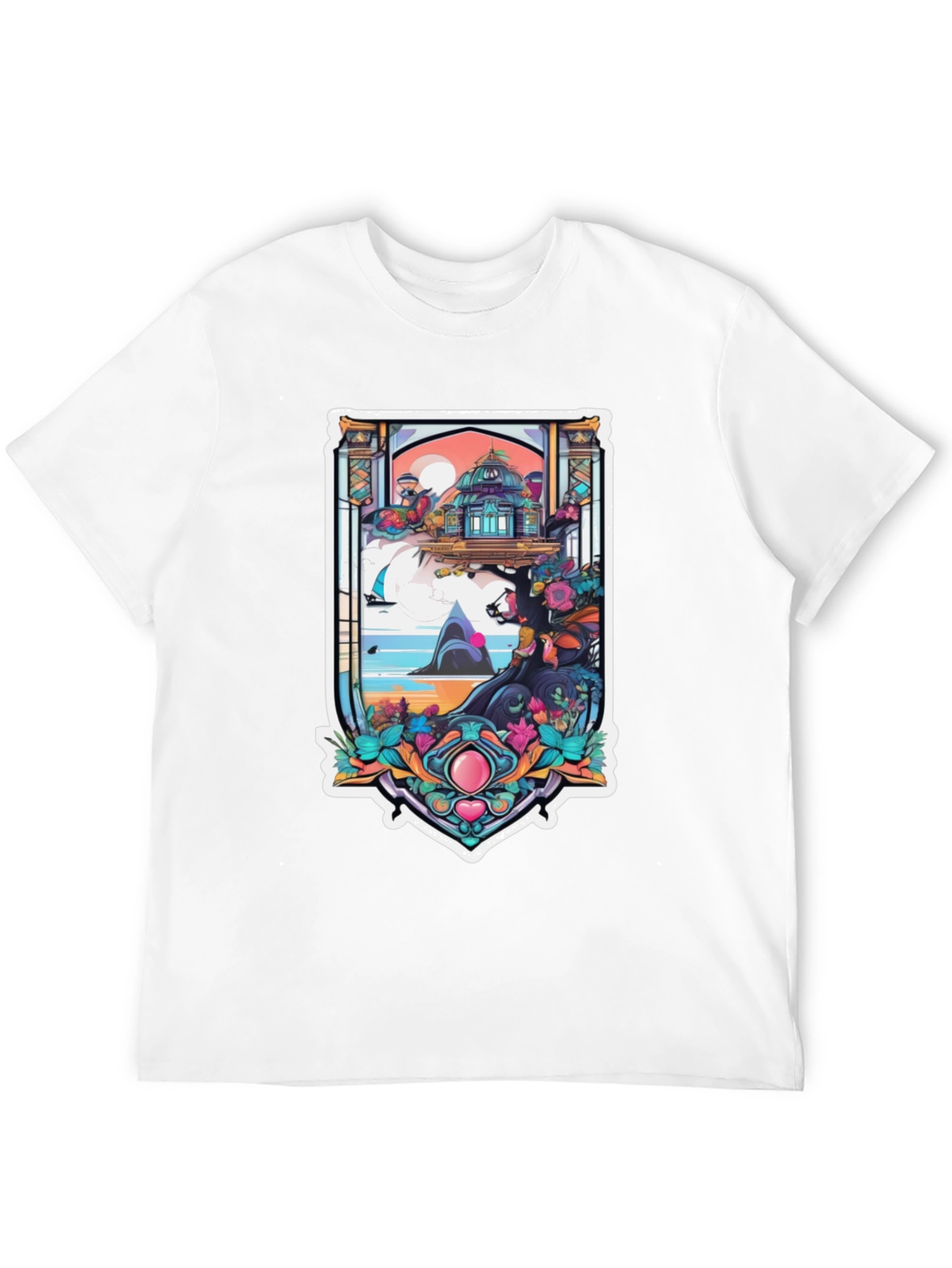 Fantasy Island Graphic Tee - Black Cotton Blend Shirt