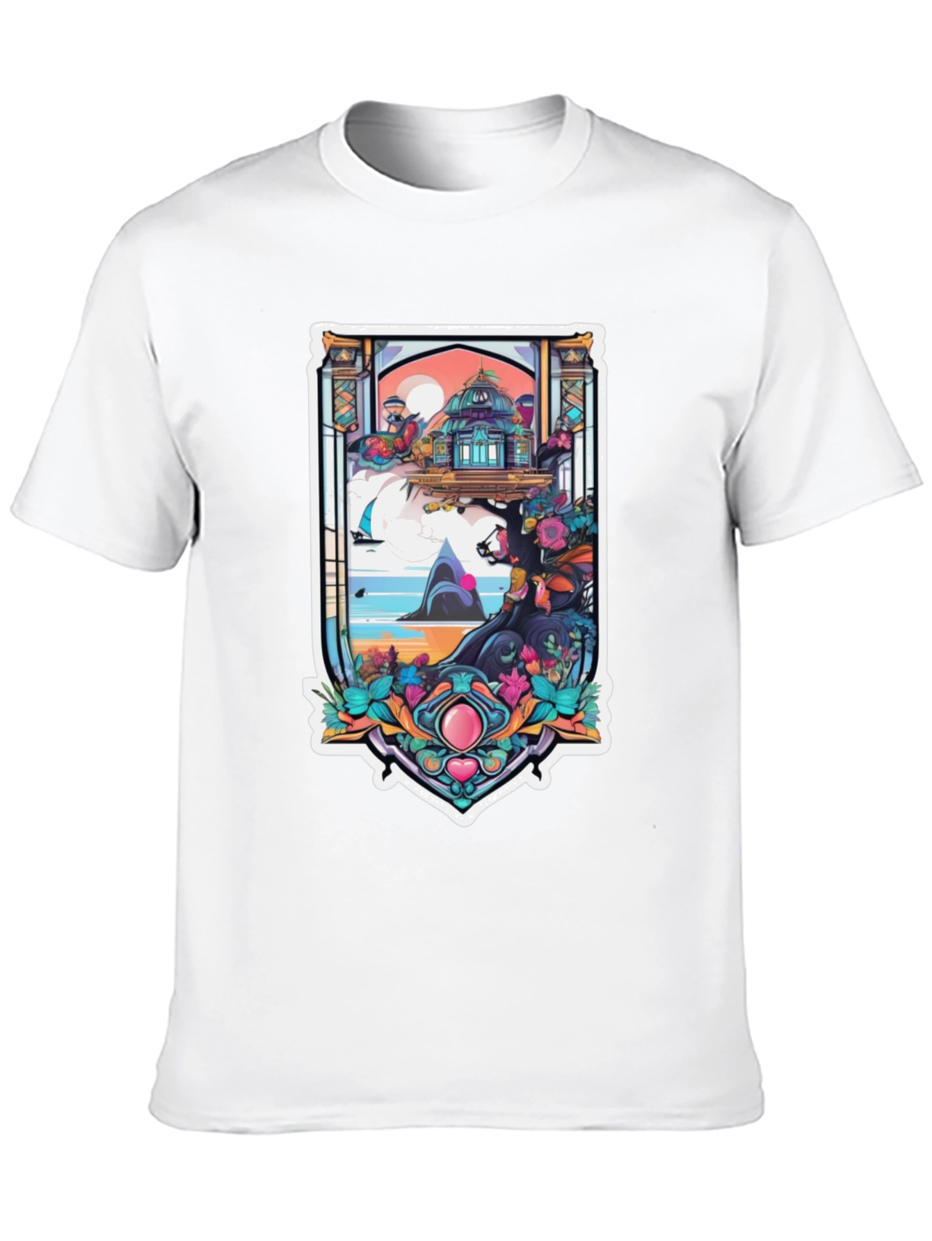 Fantasy Island Graphic Tee - Black Cotton Blend Shirt