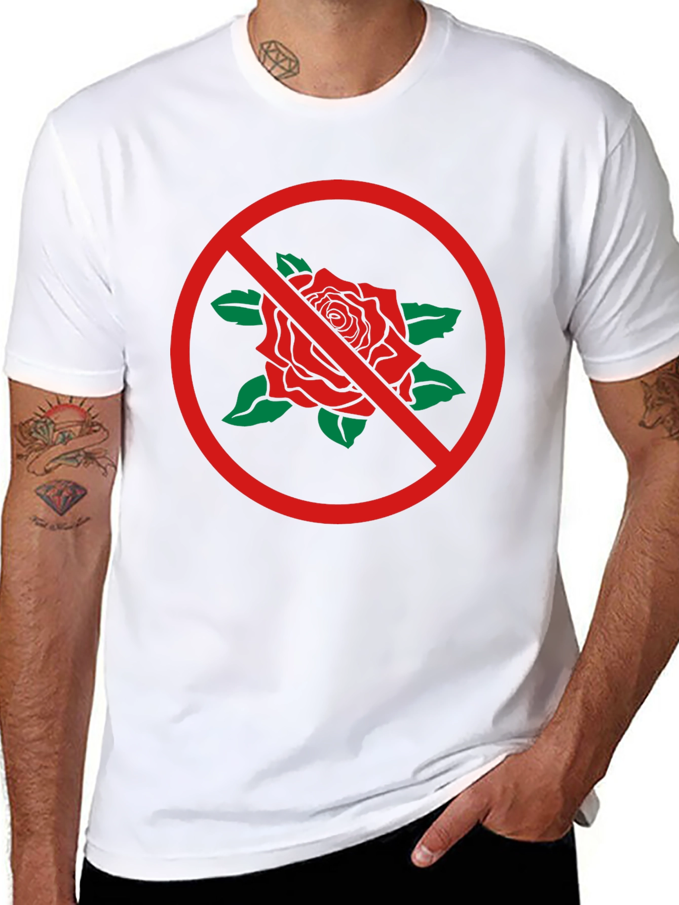 No Roses Graphic Tee - Black Casual T-Shirt