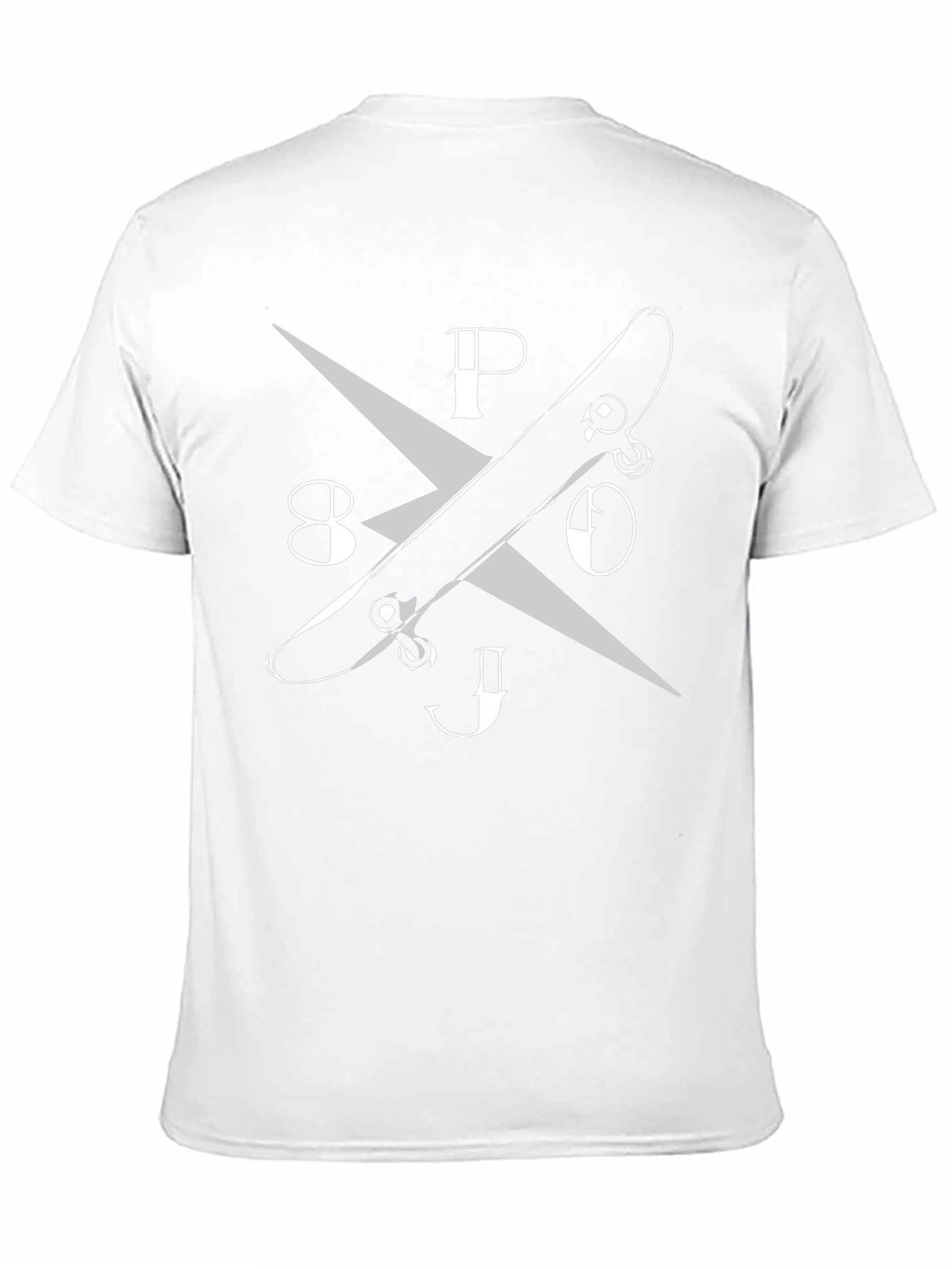 Skateboard Design Black Cotton Graphic T-Shirt