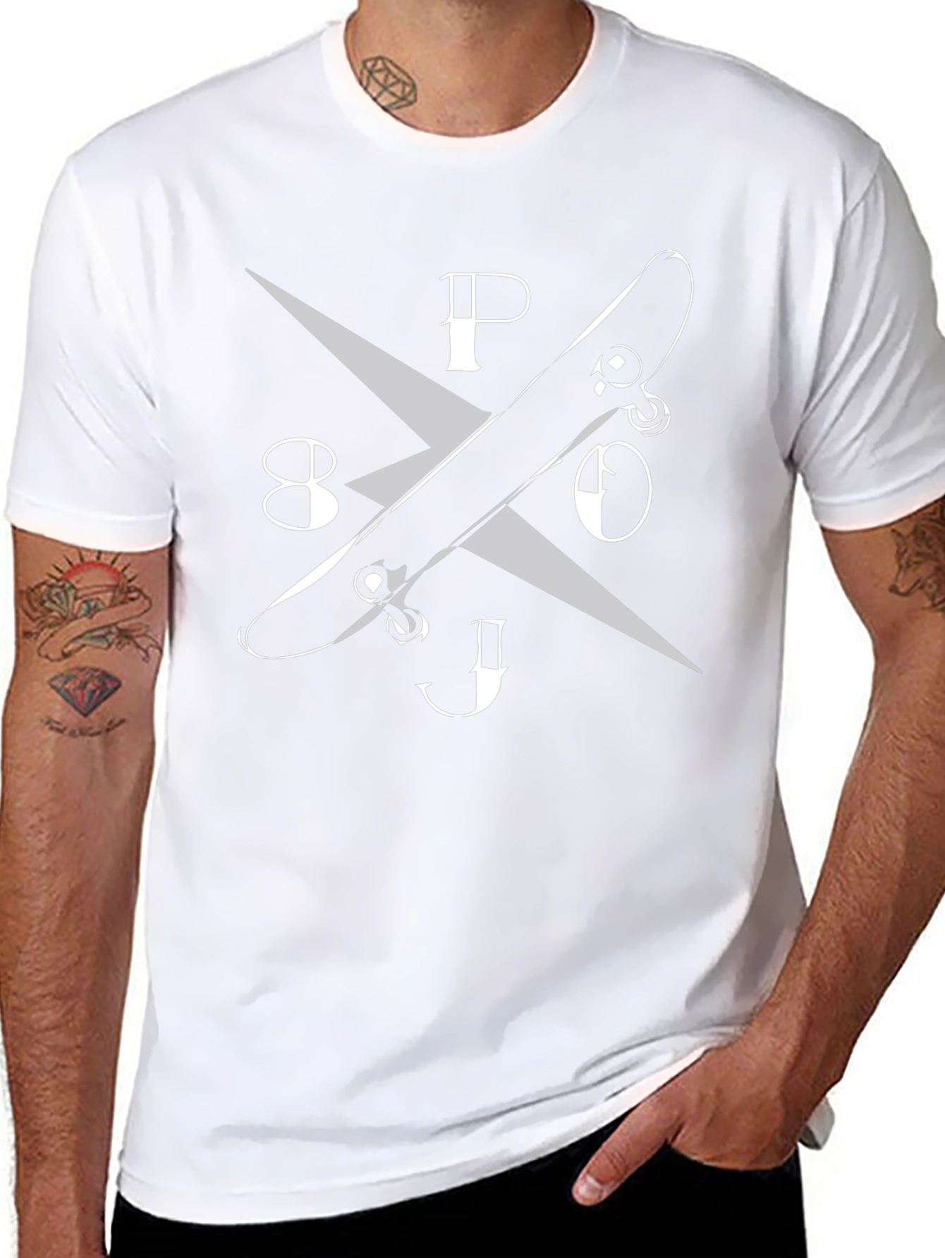 Skateboard Design Black Cotton Graphic T-Shirt