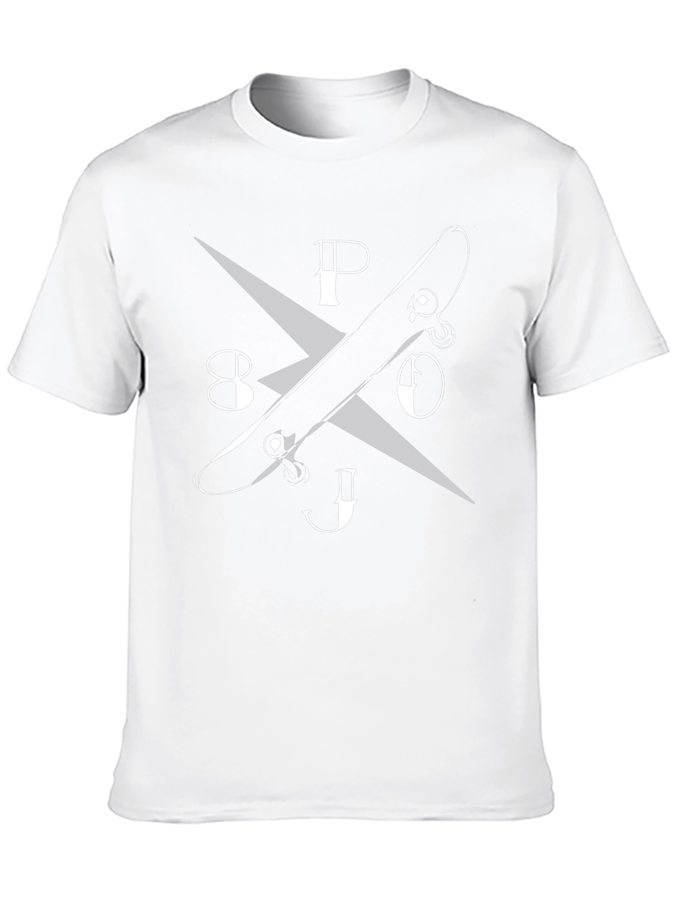 Skateboard Design Black Cotton Graphic T-Shirt
