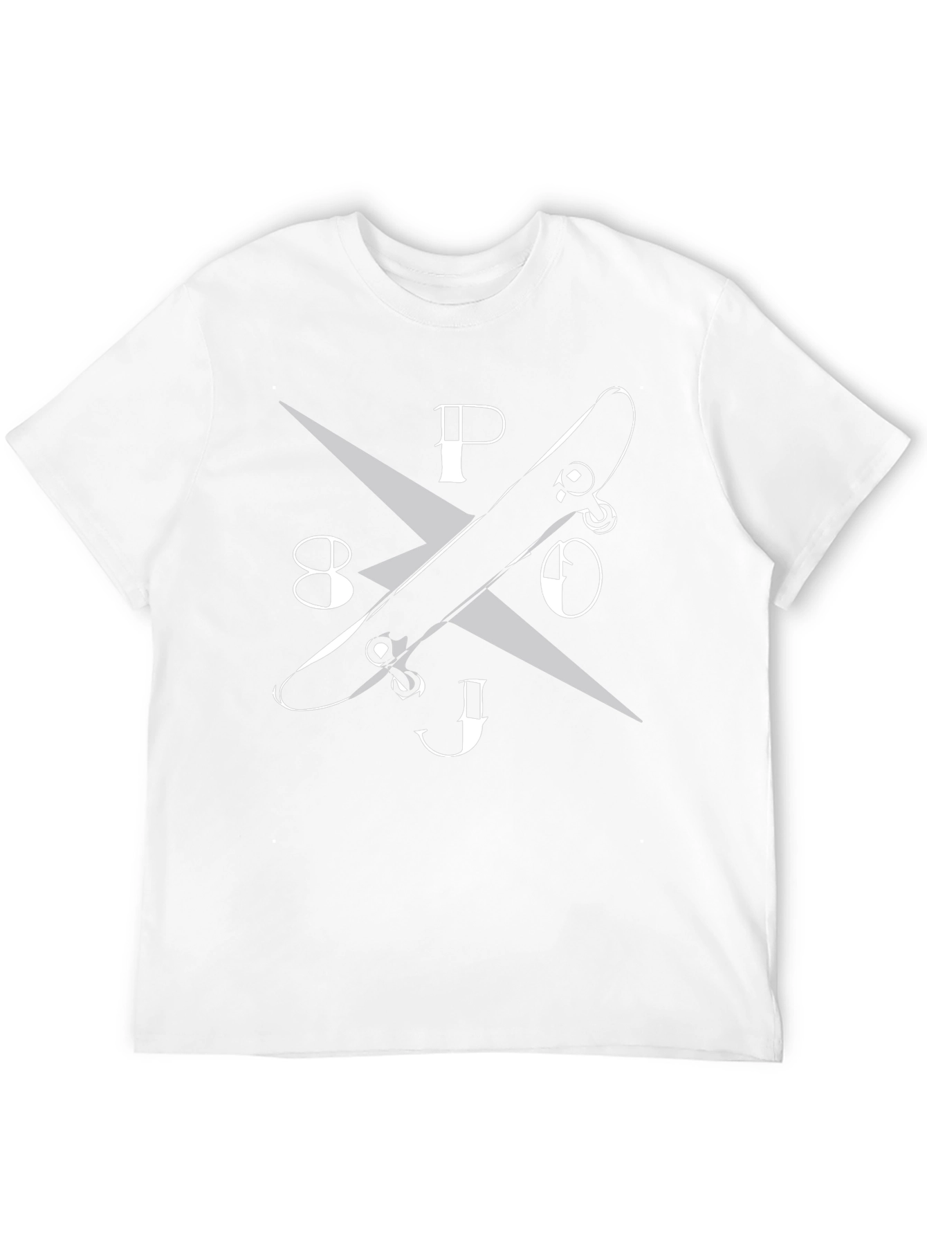 Skateboard Design Black Cotton Graphic T-Shirt