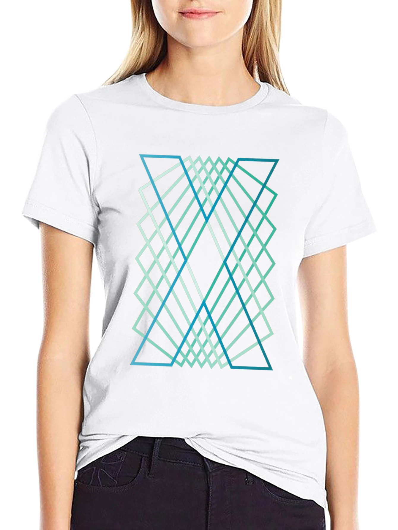 Geometric Design Tee - Stylish Graphic Print Shirt