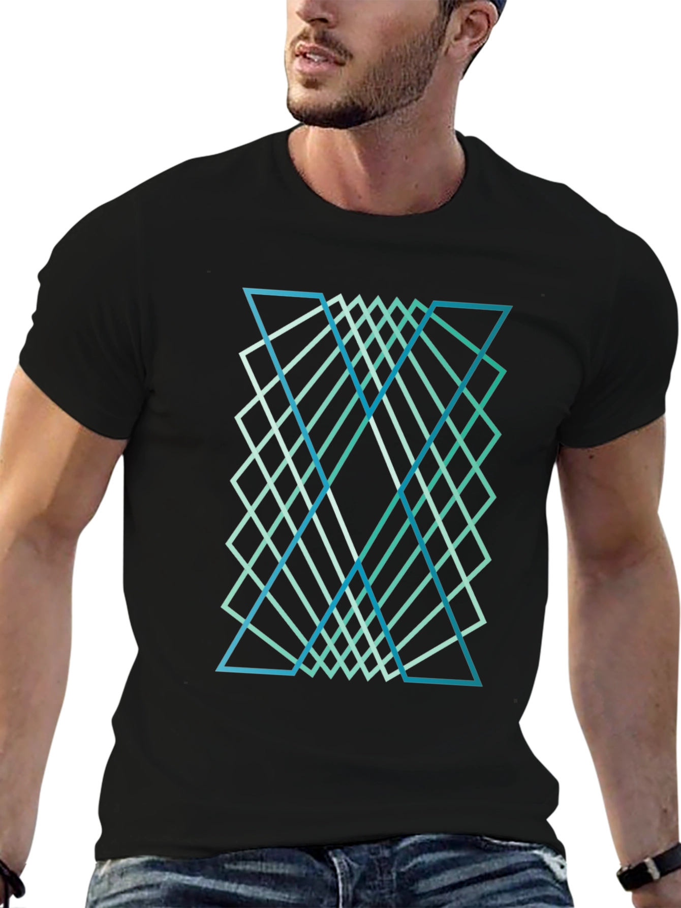 Geometric Design Tee - Stylish Graphic Print Shirt