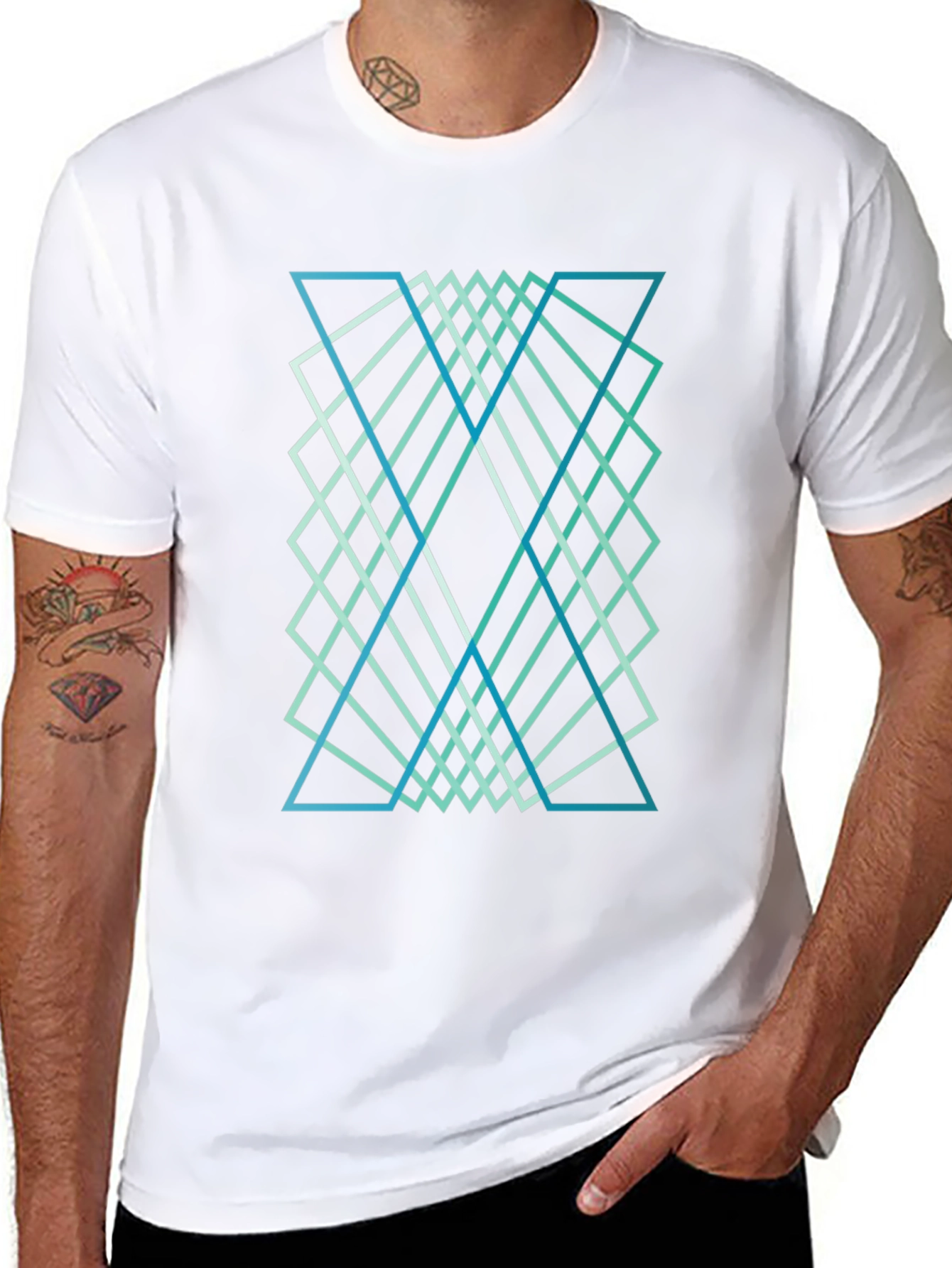 Geometric Design Tee - Stylish Graphic Print Shirt