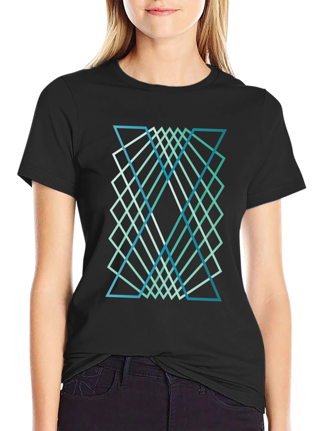 Geometric Design Tee - Stylish Graphic Print Shirt