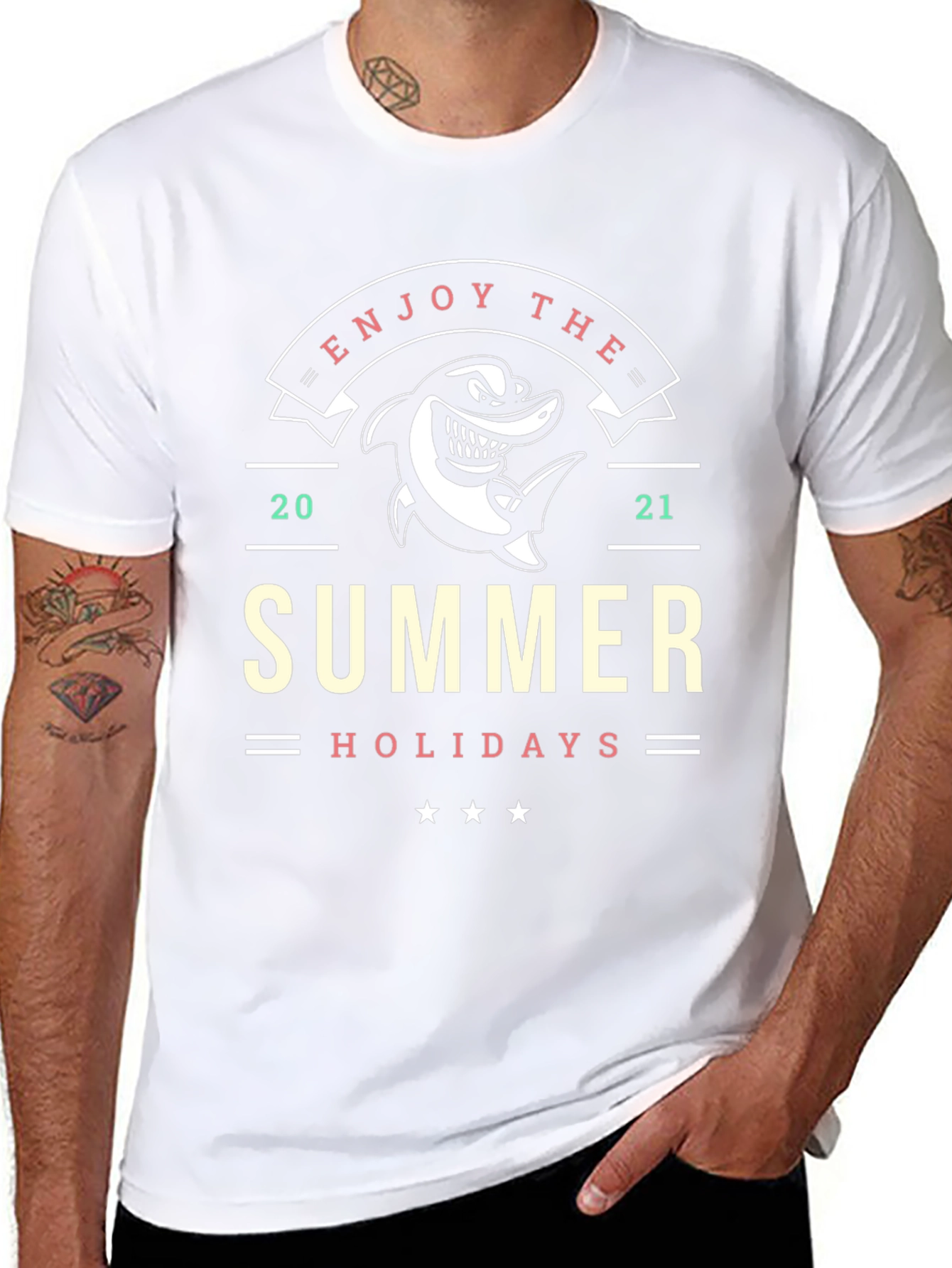 Enjoy the Summer Holidays Black T-Shirt