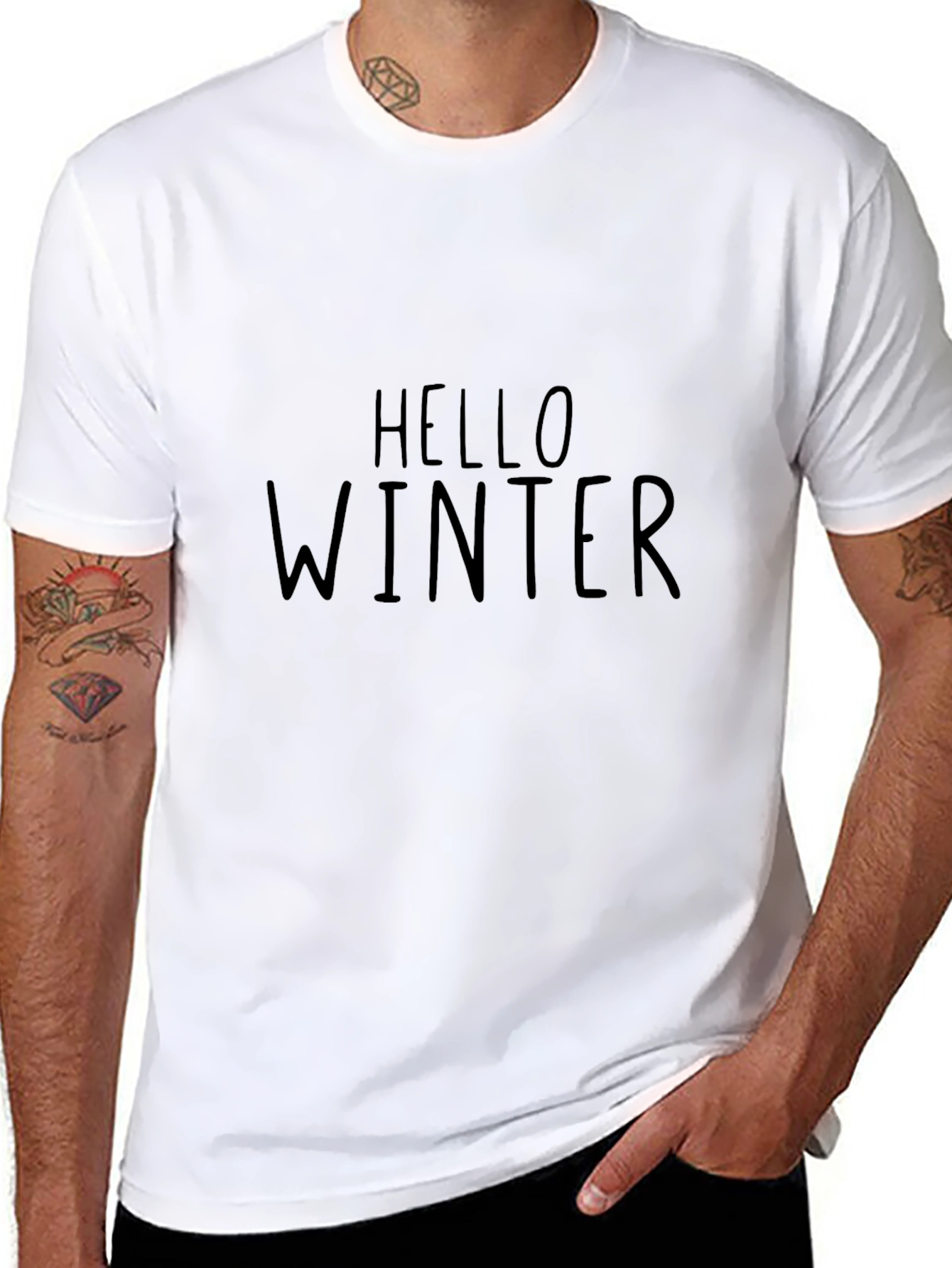 Hello Winter Black T-Shirt