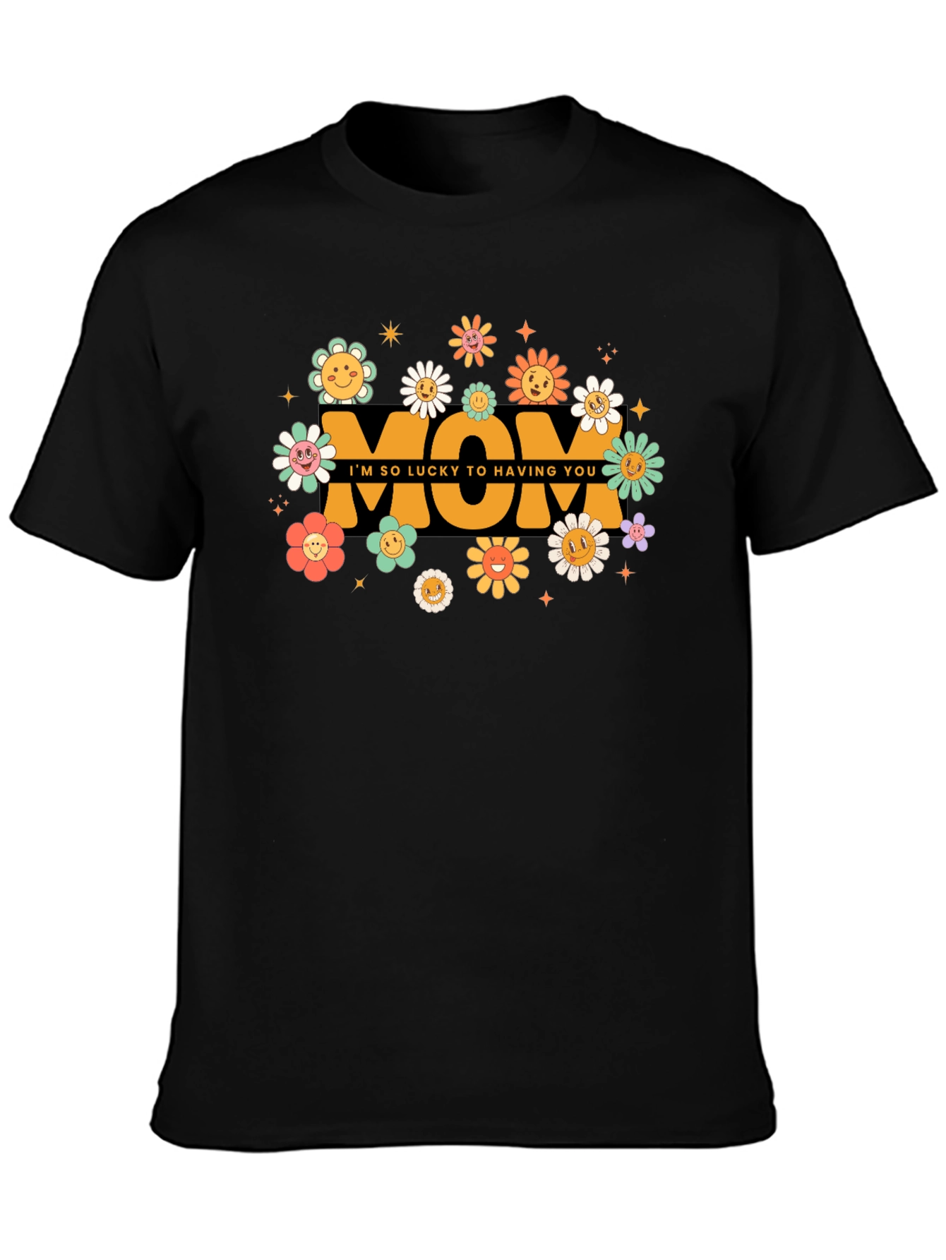 Retro Lucky To Have You Mom Graphic T-Shirt
