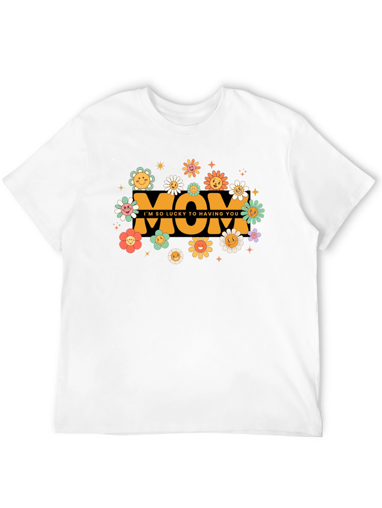 Retro Lucky To Have You Mom Graphic T-Shirt