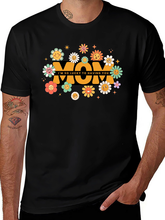 Retro Lucky To Have You Mom Graphic T-Shirt